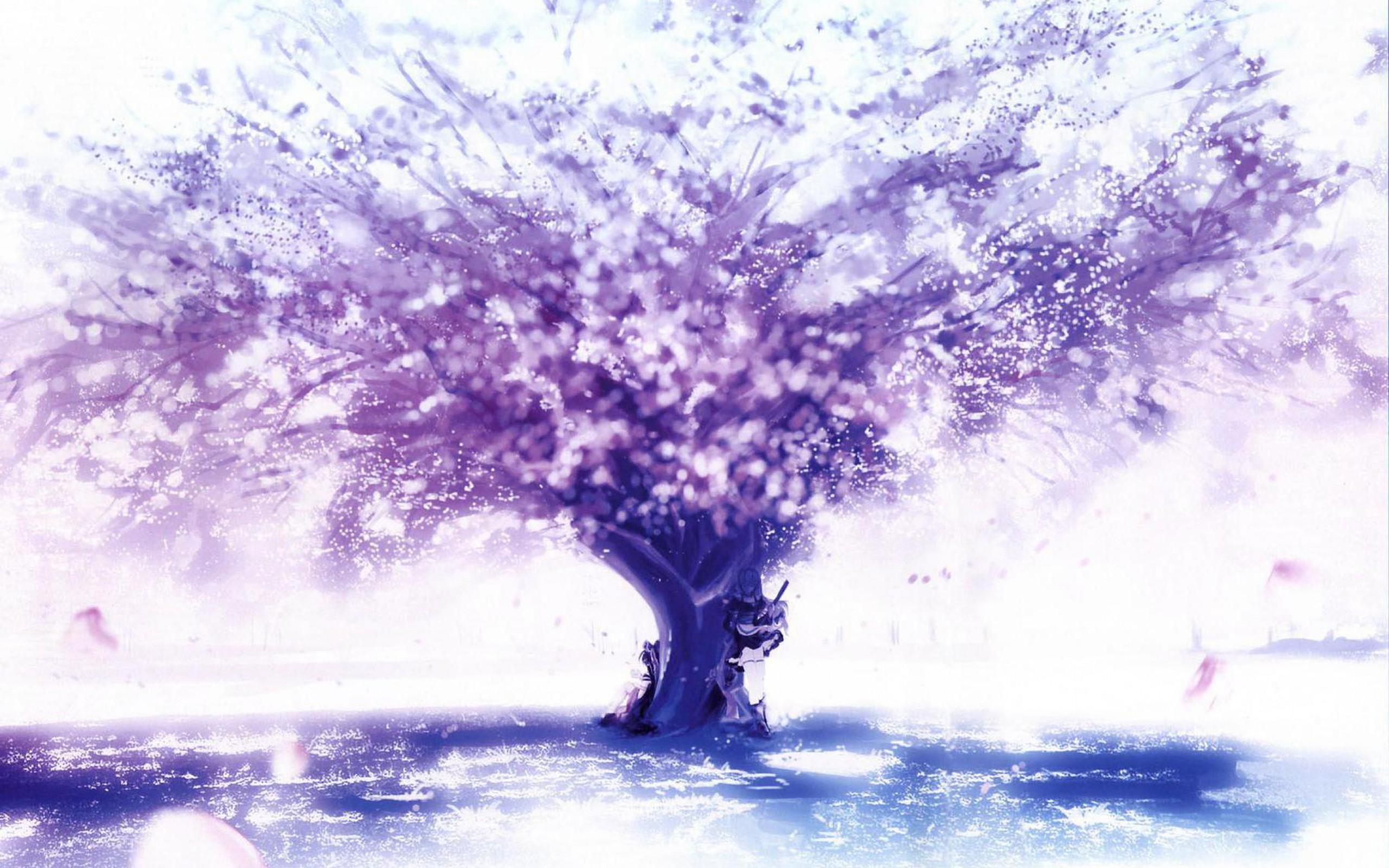 Albero di ciliegio stilizzato viola, 2560x1600 WQXGA, PC