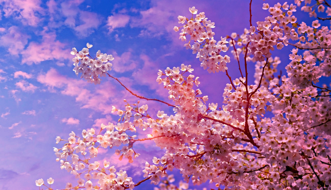 Albero fiori di ciliegio cielo, 1336x768 HD, Desktop
