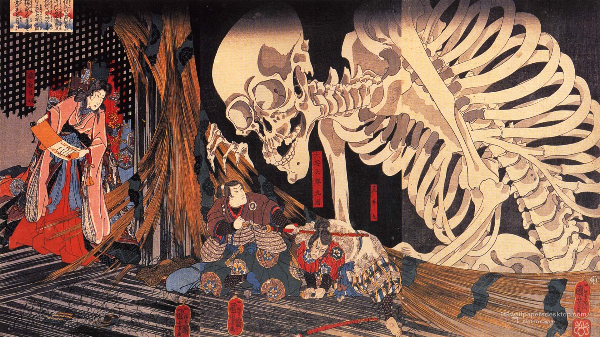 Scheletro gigante ukiyo-e, 1920x1080 1080p, Desktop