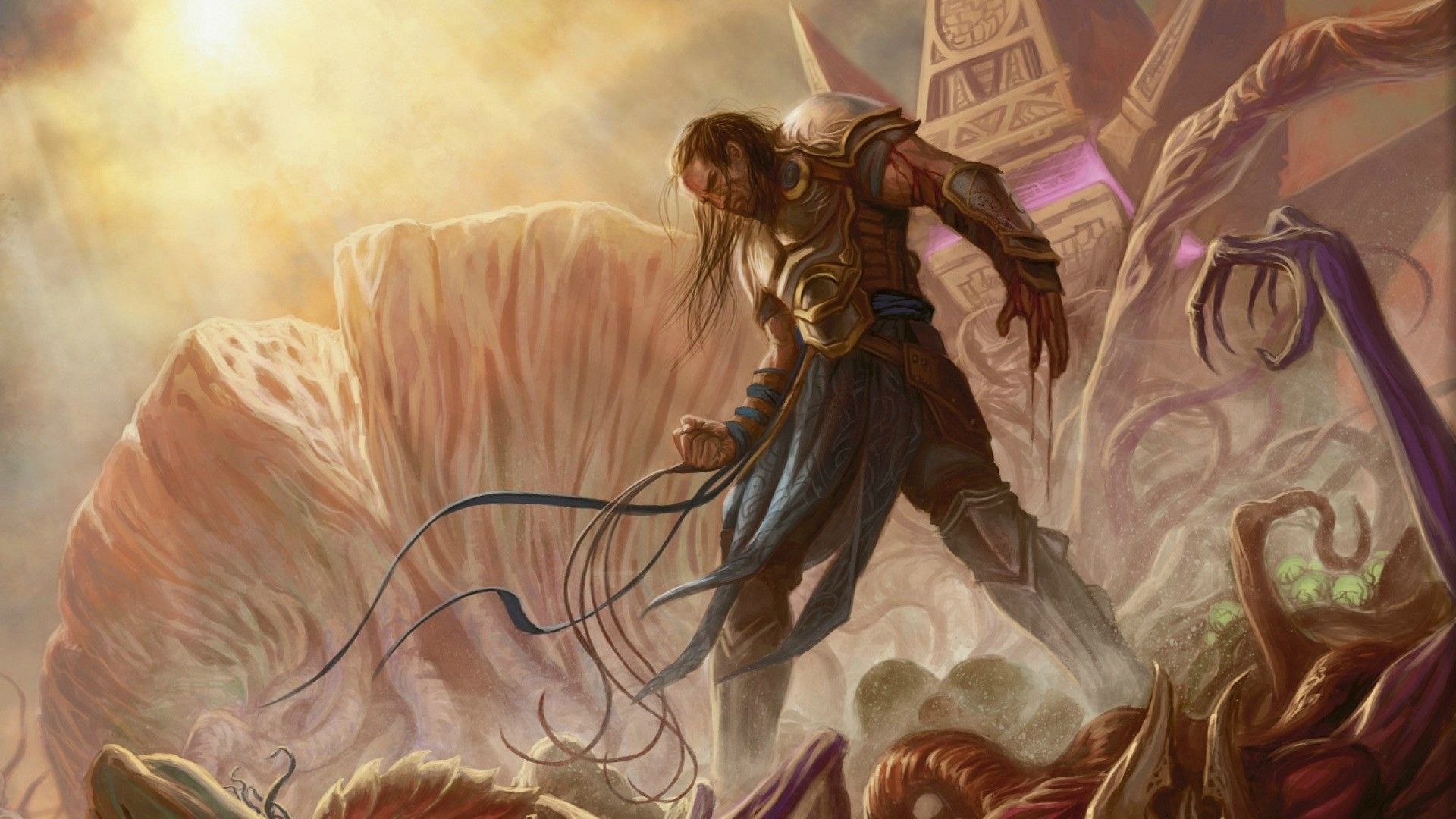 Mago fantasy con creature mostruose, 1920x1080 Full HD 1080p, Desktop