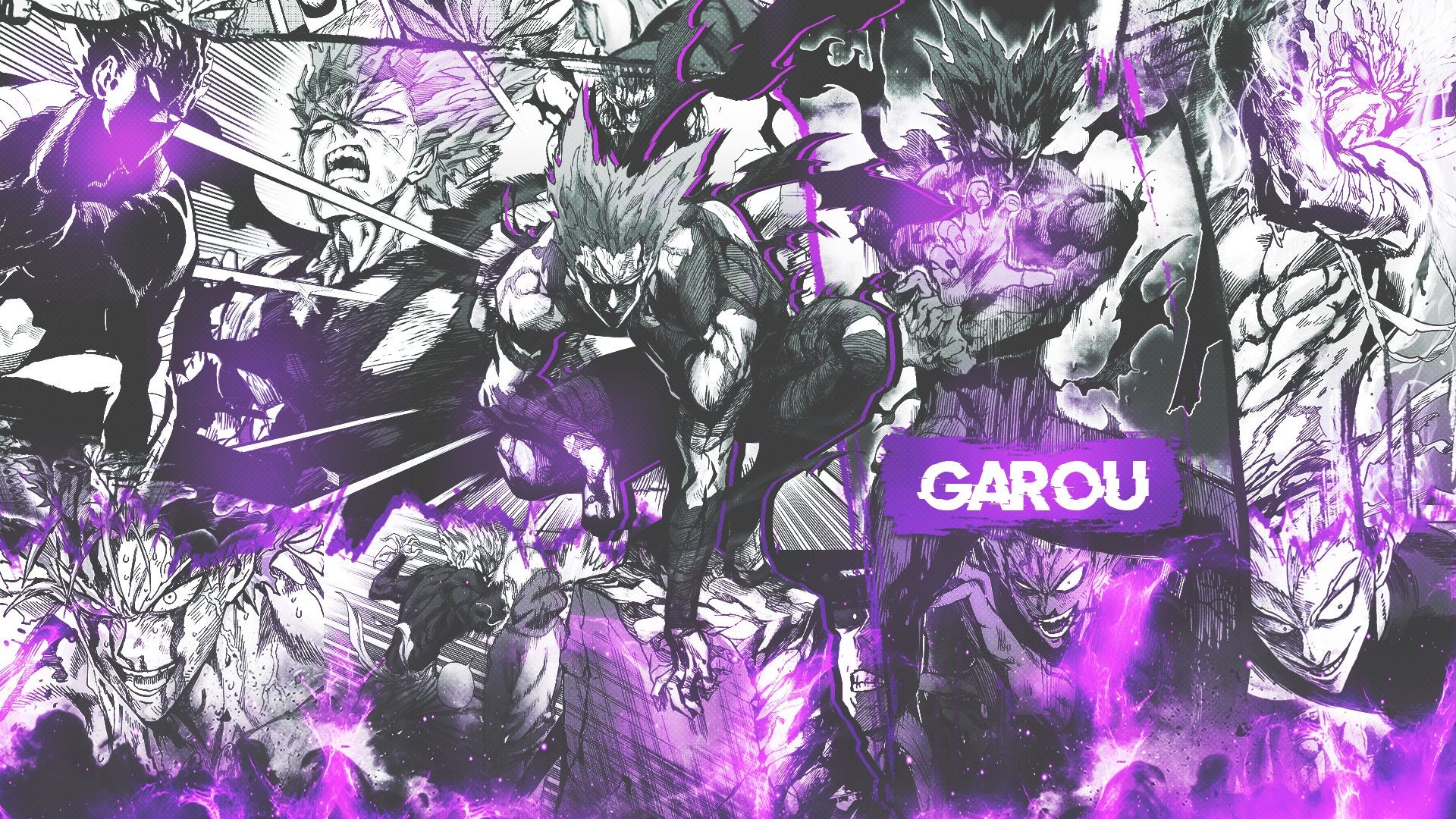 Garou One-Punch Man collage manga, 1920x1080 Full HD 1080p, Laptop