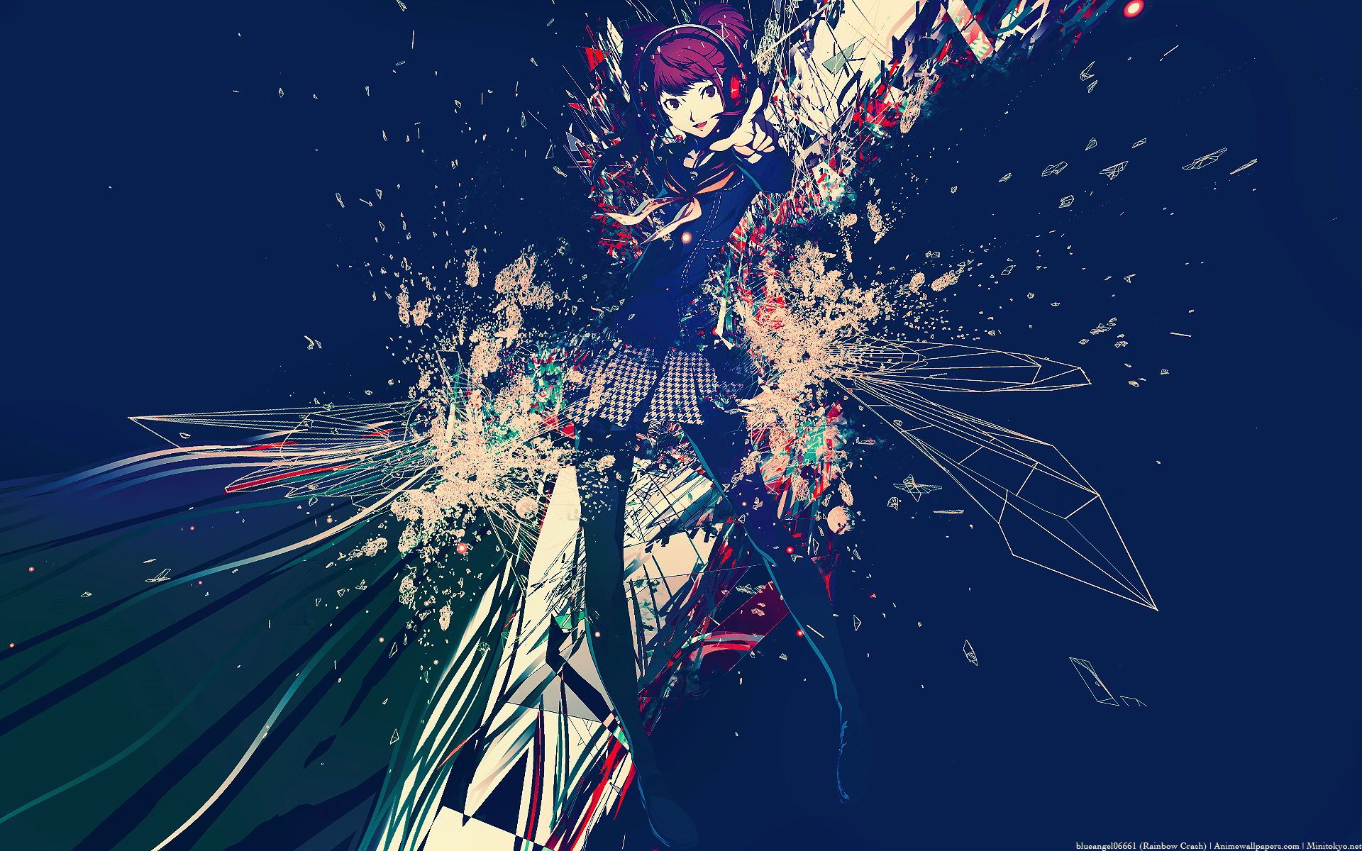 Ragazza manga astratta blu, 1920x1200 WUXGA, PC Desktop