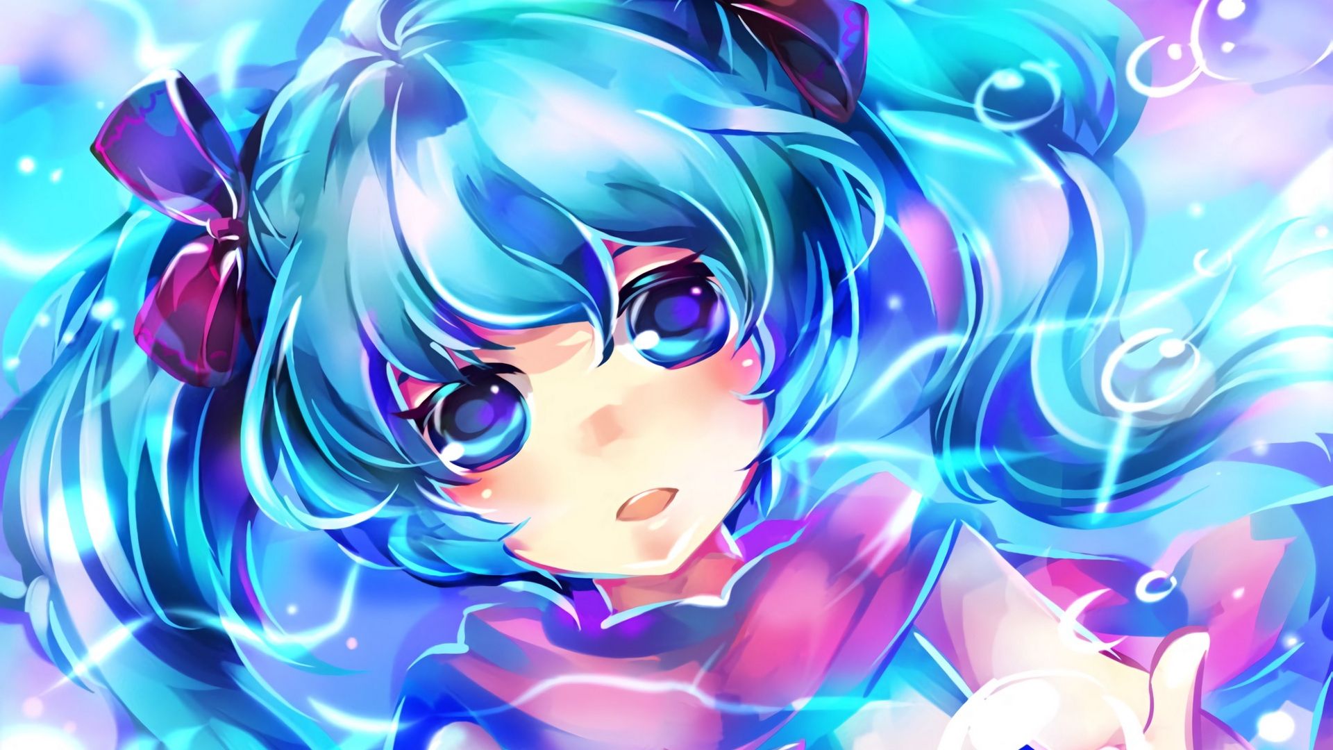 Ragazza anime capelli blu, 1920x1080 Full HD 1080p, Desktop