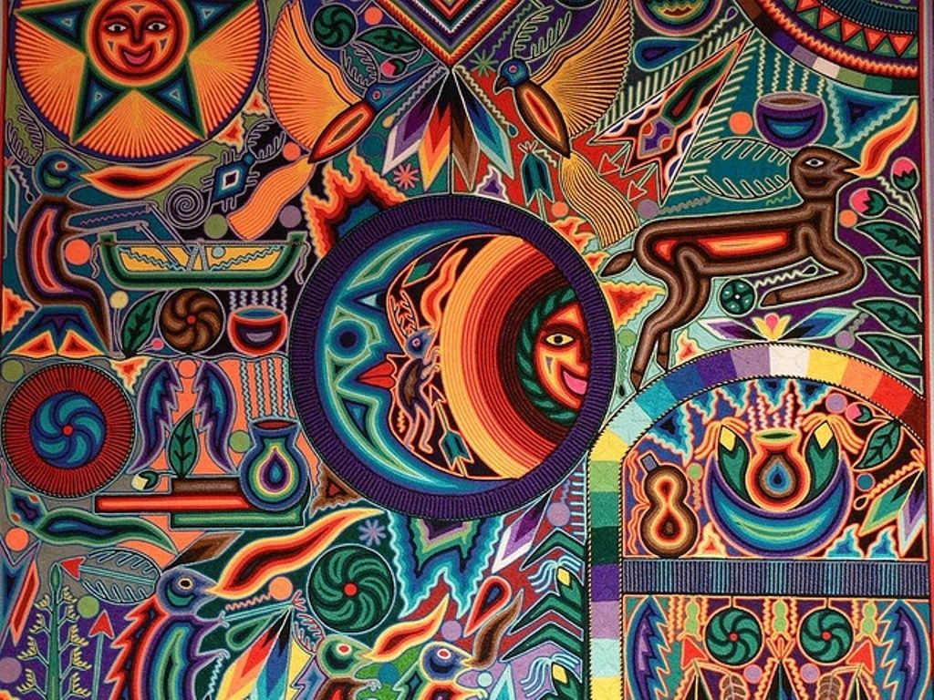 Arte huichol colorata messicana, 1024x768 HD, PC