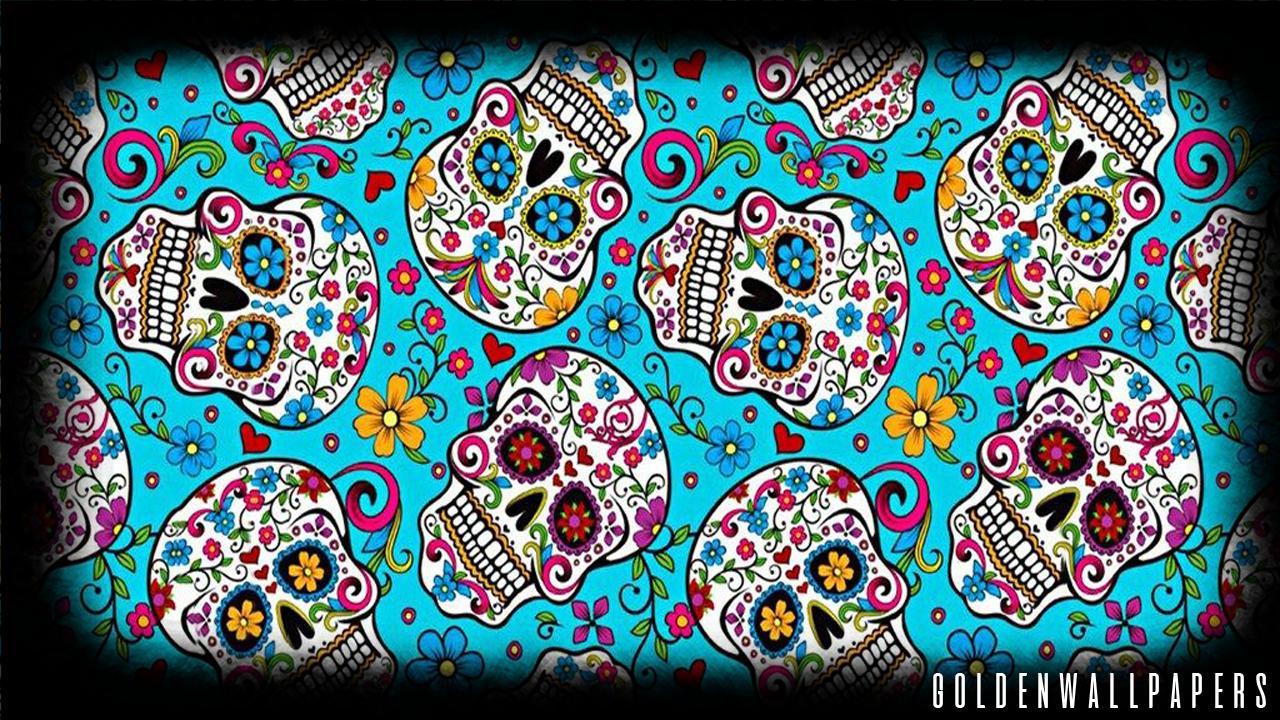 Teschi messicani colorati pattern, 1280x720 720p, iMac