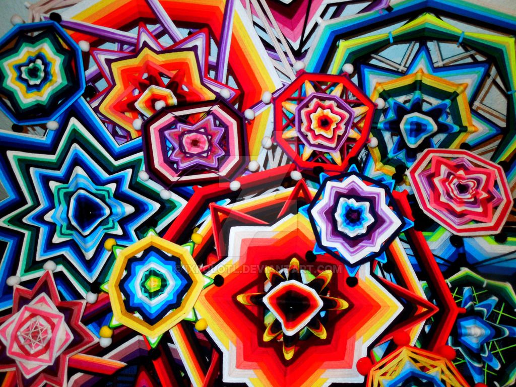 Mandala messicani ojo de dios colorati, 1024x768 HD, iMac