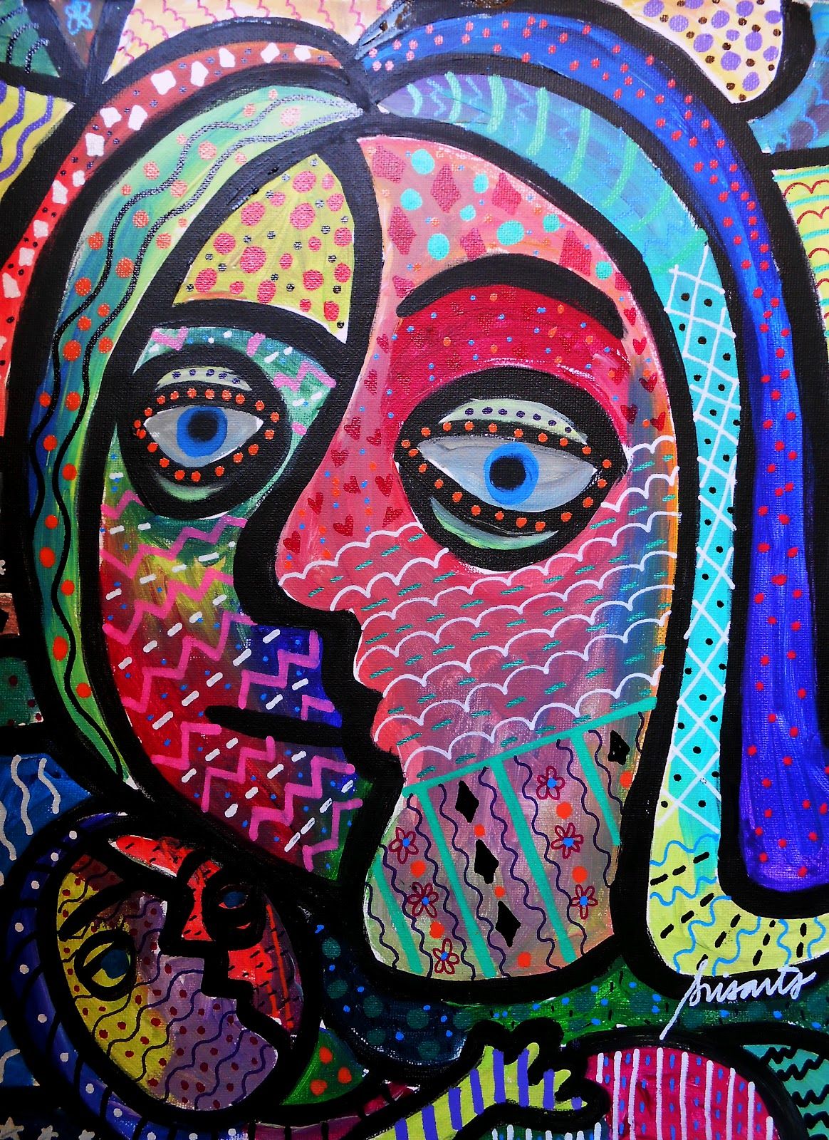 Volto astratto arte messicana colorata, 1164x1600 Full HD Verticale, Smartphone