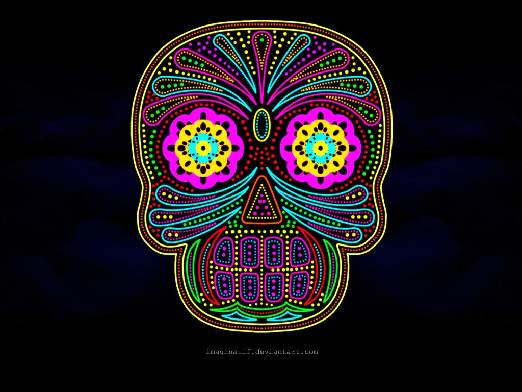 Teschio messicano colorato decorativo, 1024x768 HD, PC Desktop
