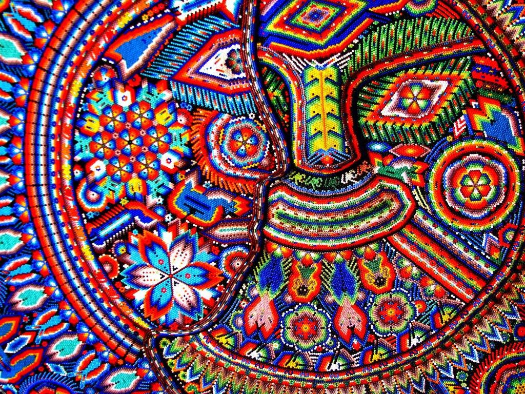 Arte huichol con perline colorate, 1024x768 HD, Desktop