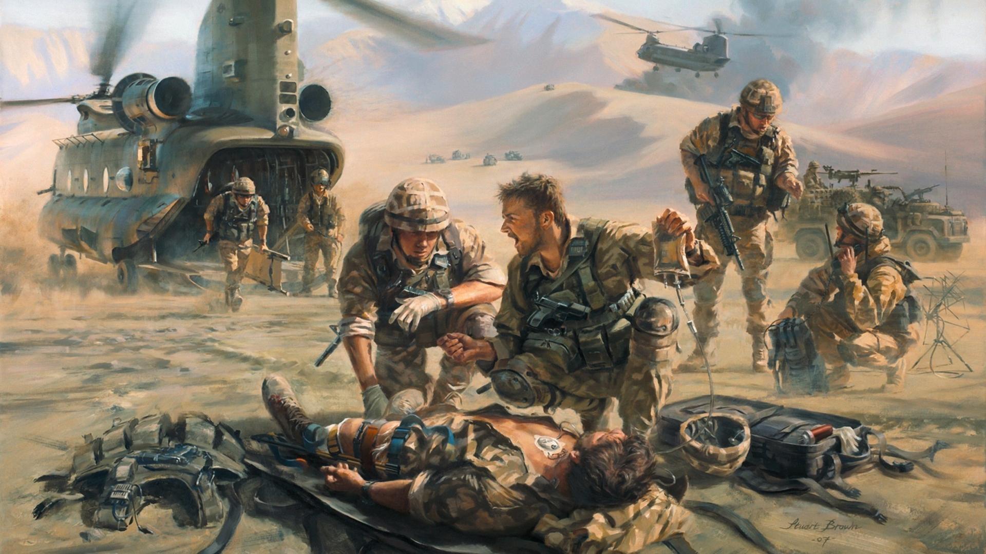 Militari con elicotteri nel deserto, 1920x1080 Full HD, PC