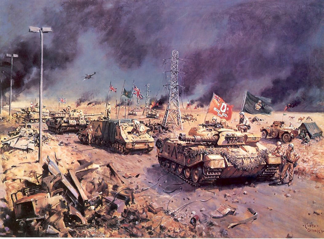 Dipinto militare carri armati deserto, 1054x780 HD, Desktop