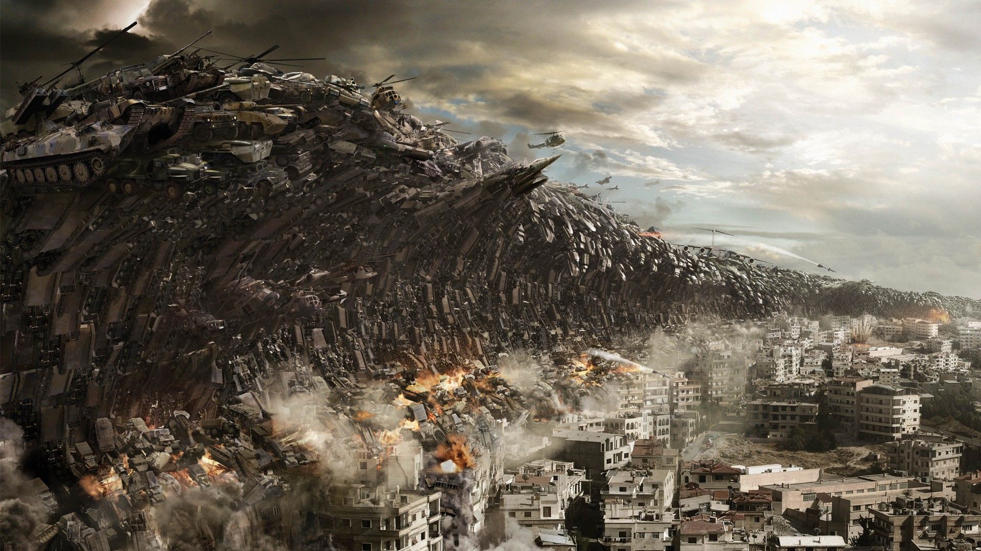 Città distrutta apocalisse militare, 1920x1080 Full HD 1080p, Laptop