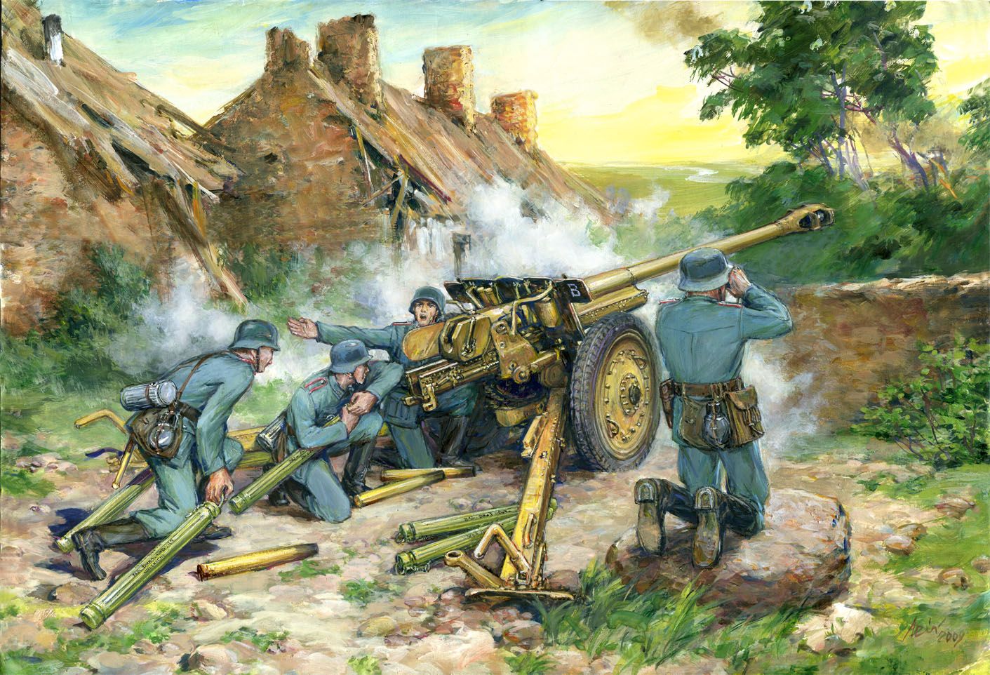 Cannone militare dipinto soldati, 1411x962 HD, Desktop