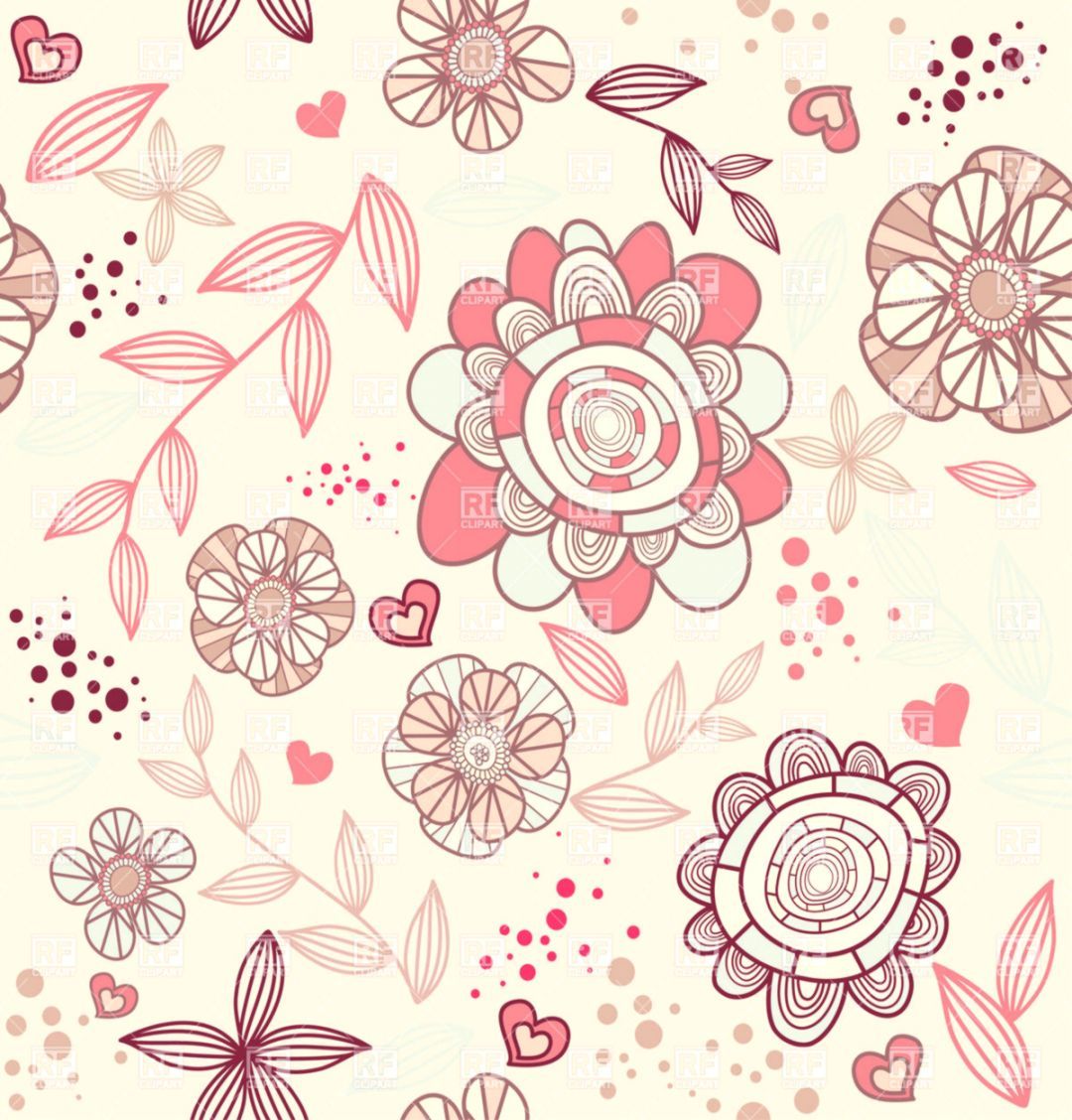 Fiori disegnati rosa pastello, 1080x1128 Verticale, Telefono
