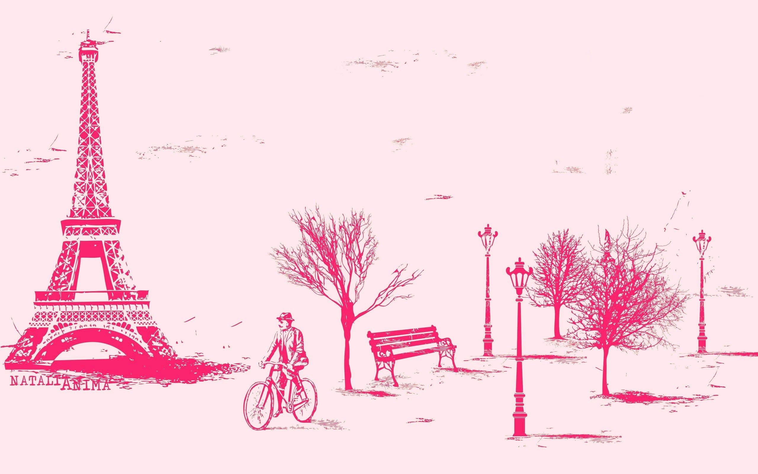 Parigi rosa illustrazione artistica, 2560x1600 WQXGA, Laptop
