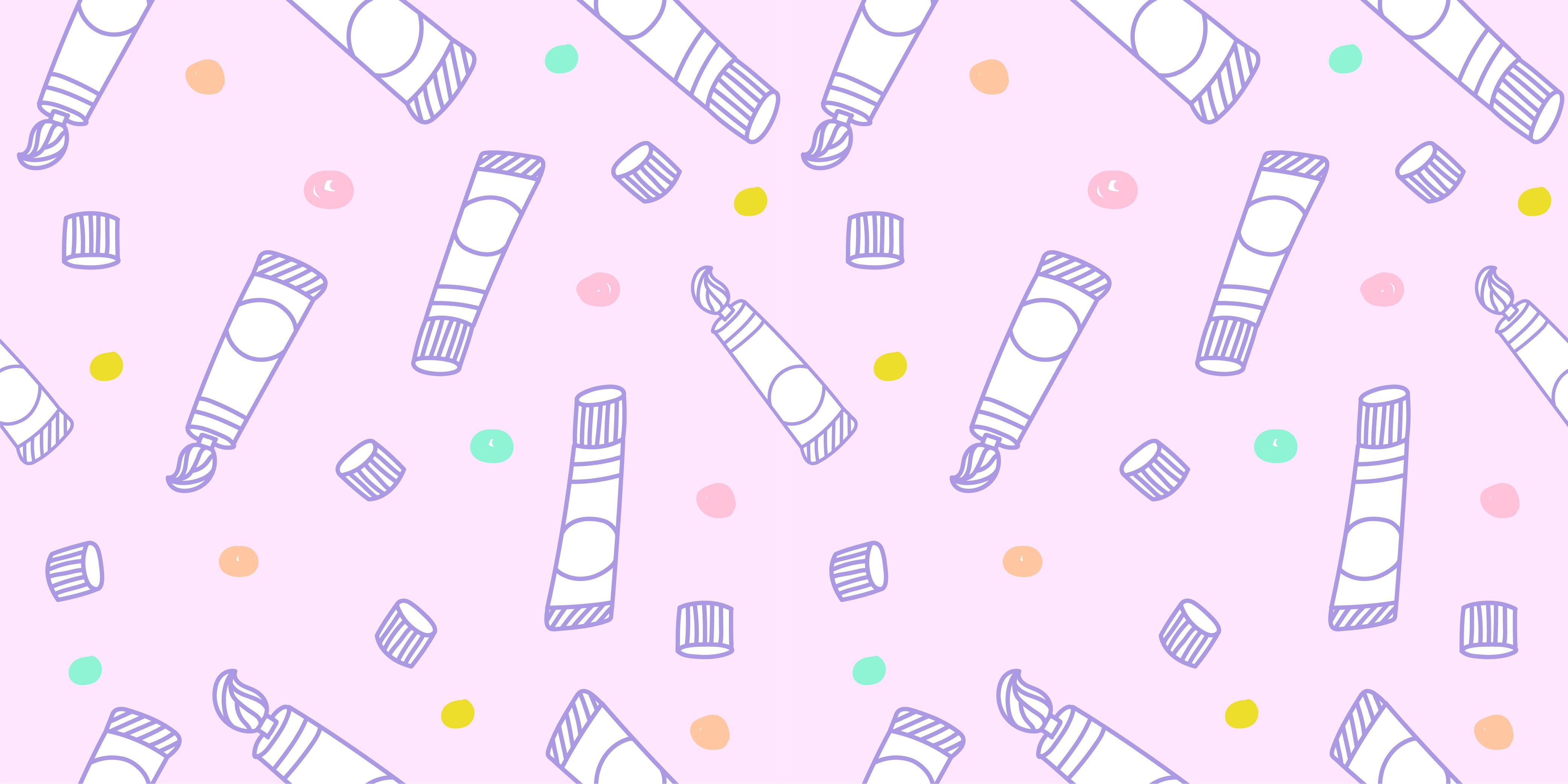 Tubetti pittura kawaii rosa, 4167x2084 4K, Desktop 4K