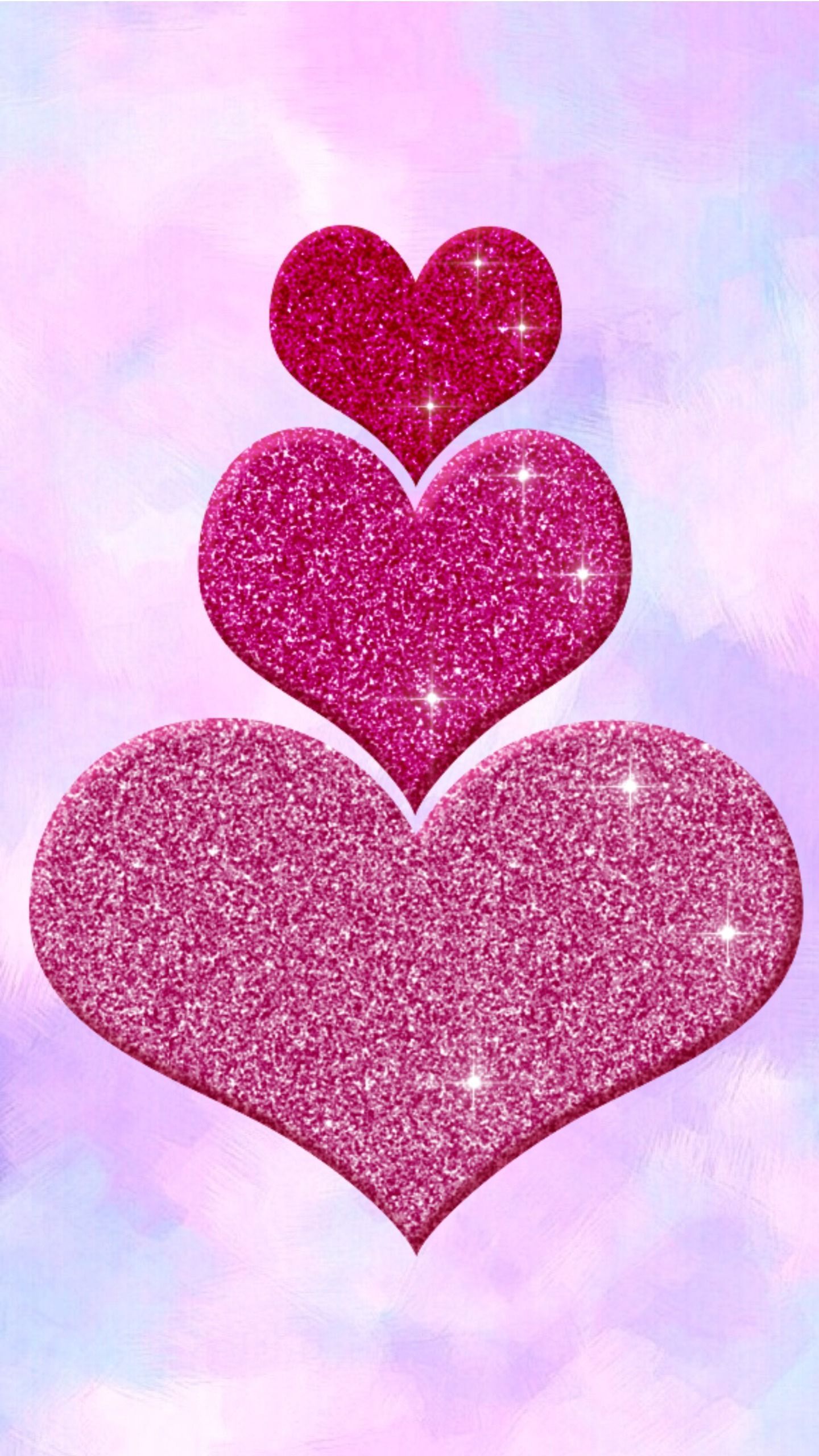 Cuori glitter rosa piramide, 1440x2560 Full HD Verticale, iPhone