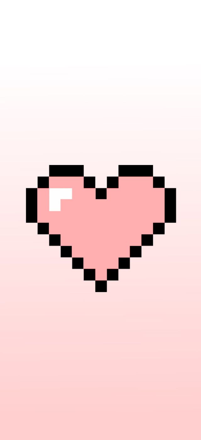 Cuore pixel art rosa, 640x1400 Full HD Verticale, iPhone