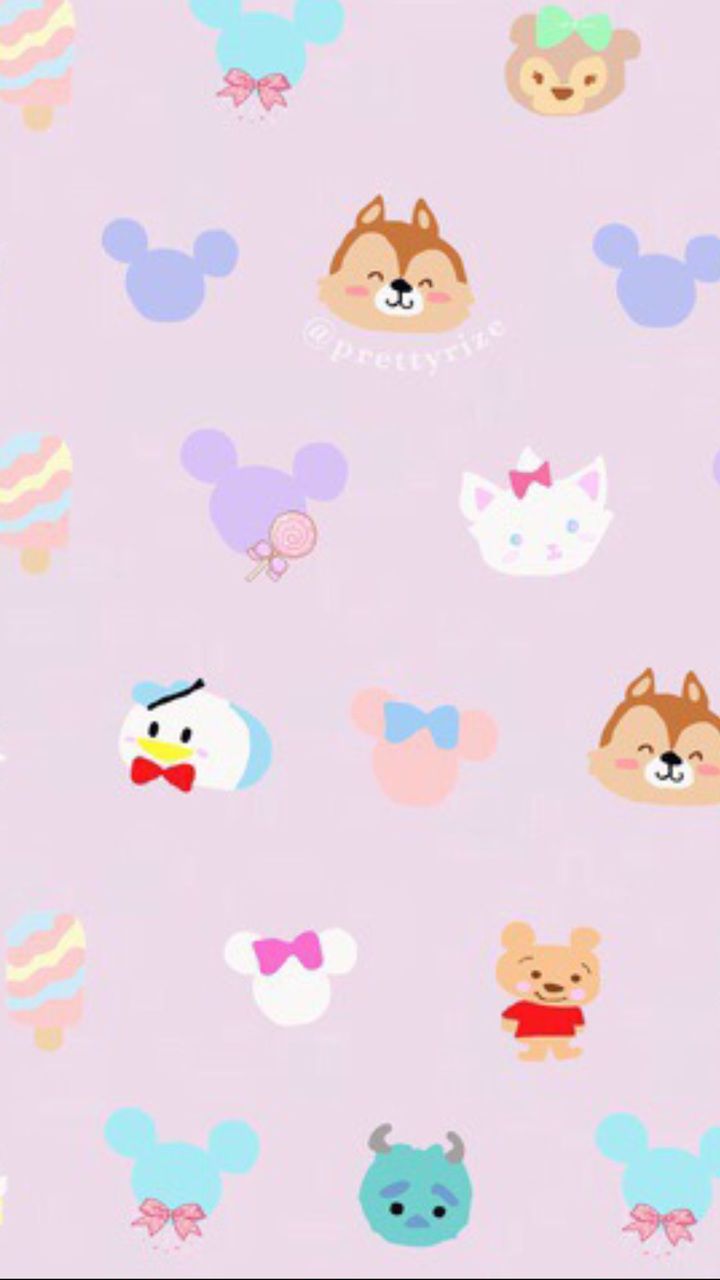 Personaggi Disney rosa pastello, classici d'animazione, 720x1280 Verticale, Mobile