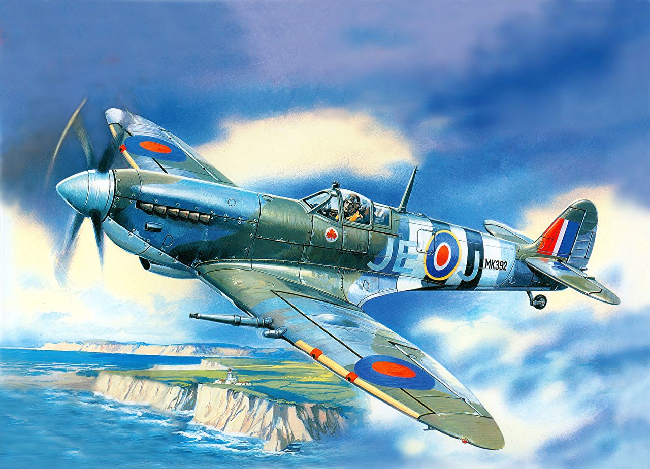 Aereo Spitfire dipinto artistico, 1280x924 720p, Laptop
