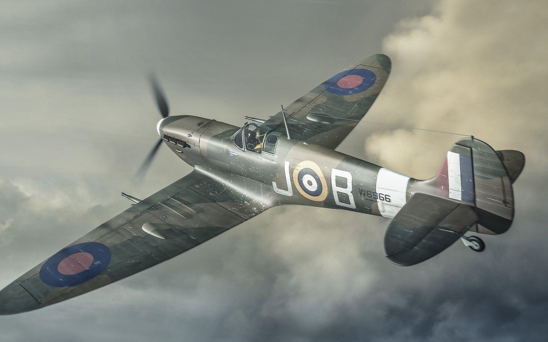 Aereo Spitfire militare artistico, 1920x1200 Full HD+ WUXGA, Desktop