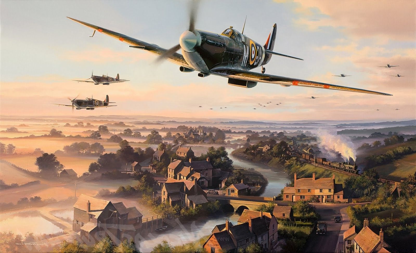 Aerei Spitfire volo campagna, 1600x974 HD, Lenovo Legion