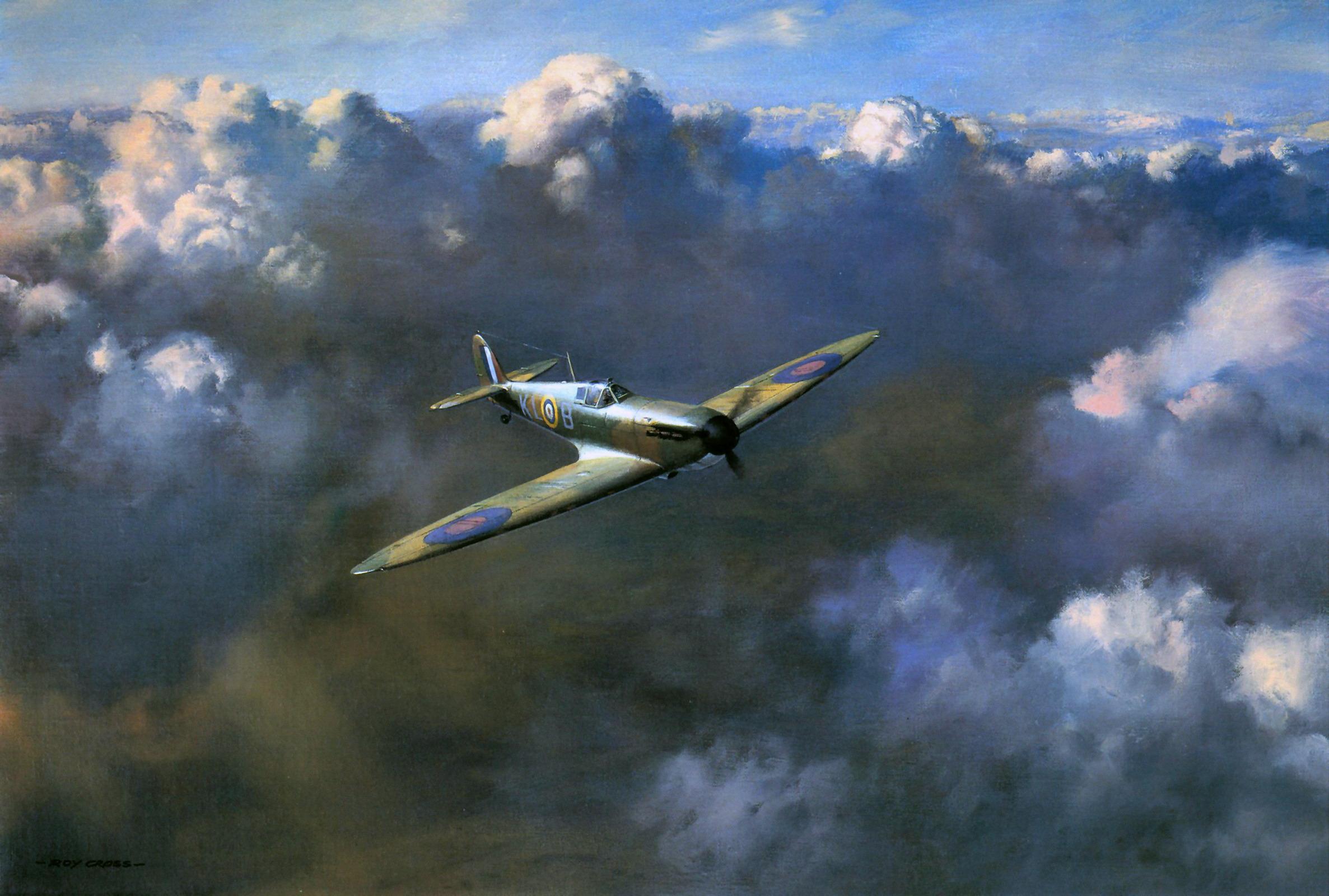 Aereo Spitfire tra le nuvole, 2373x1600 Hi-Res, PC
