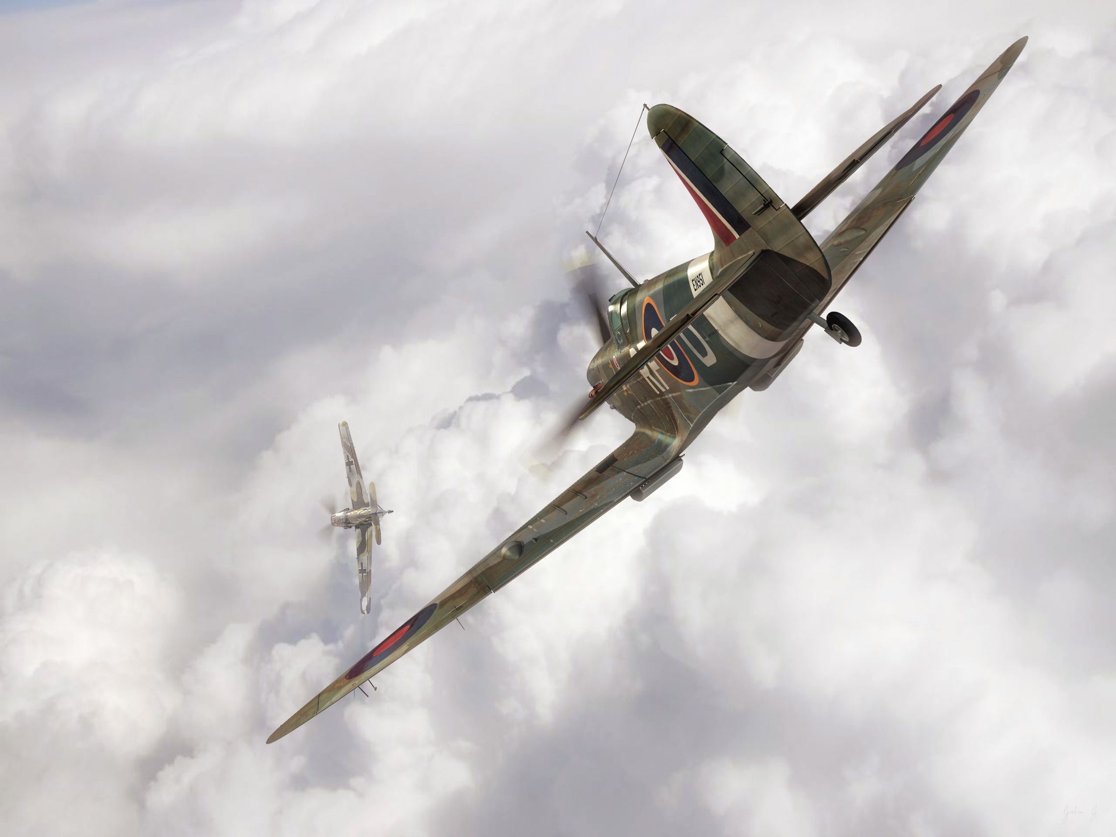 Aerei Spitfire in volo, 2272x1704 2K, Laptop