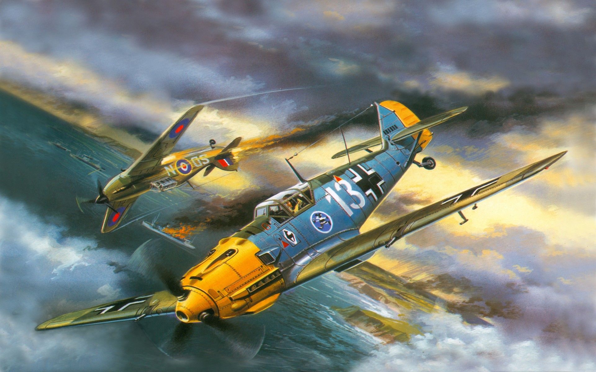 Aerei da combattimento dipinto artistico, 1920x1200 Full HD+ WUXGA, PC