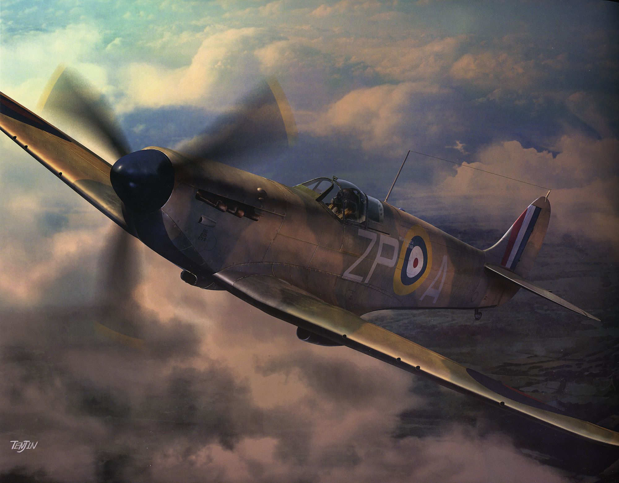 Aereo Spitfire in volo, 2000x1563 alta risoluzione, Desktop