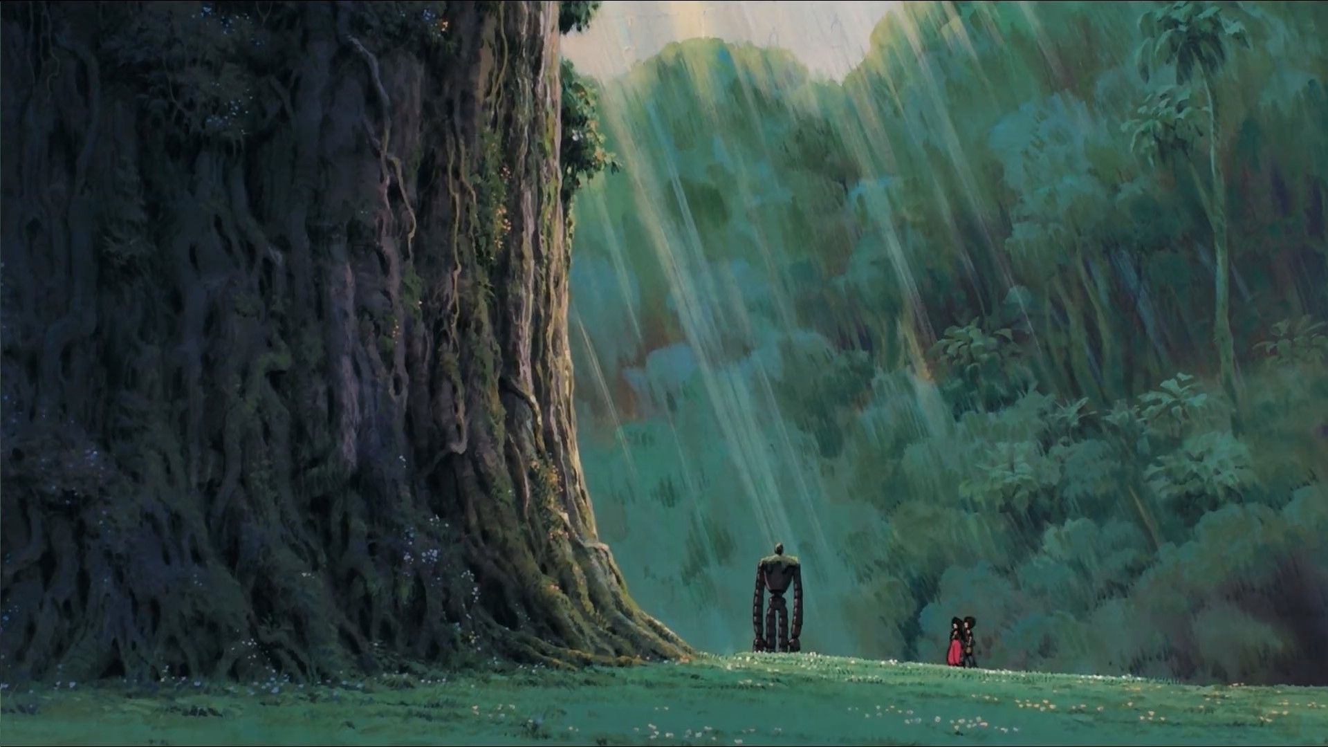 Foresta con grande albero, personaggi, 1920x1080 1080p, Monitor Gaming