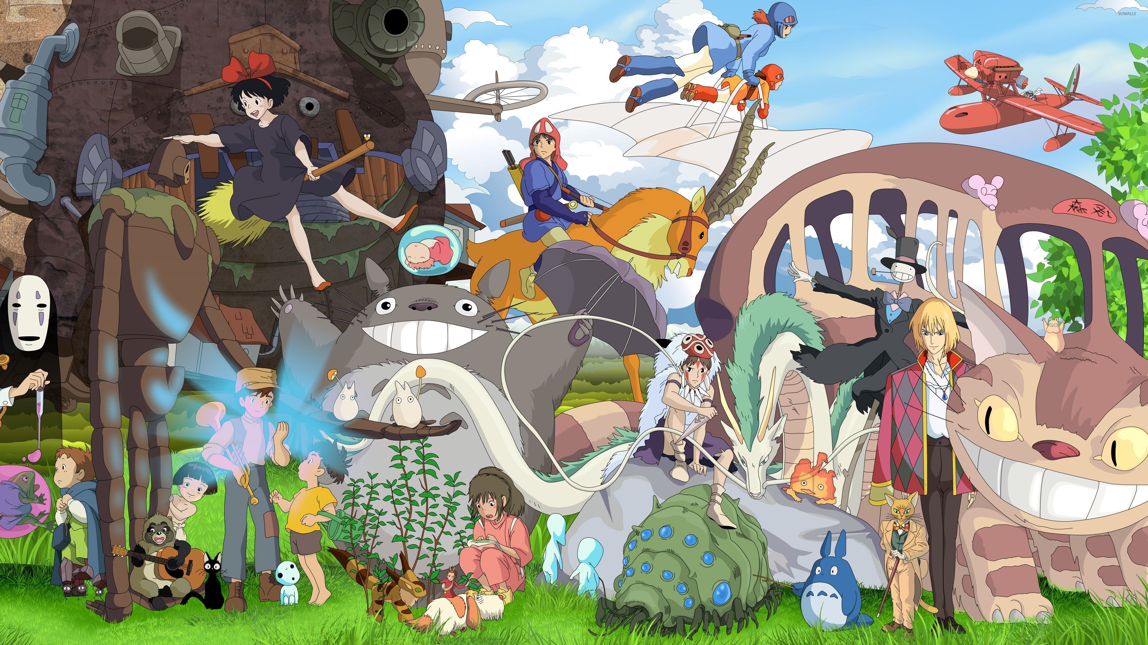 Collage personaggi Studio Ghibli, 3840x2160 4K Ultra HD, Desktop