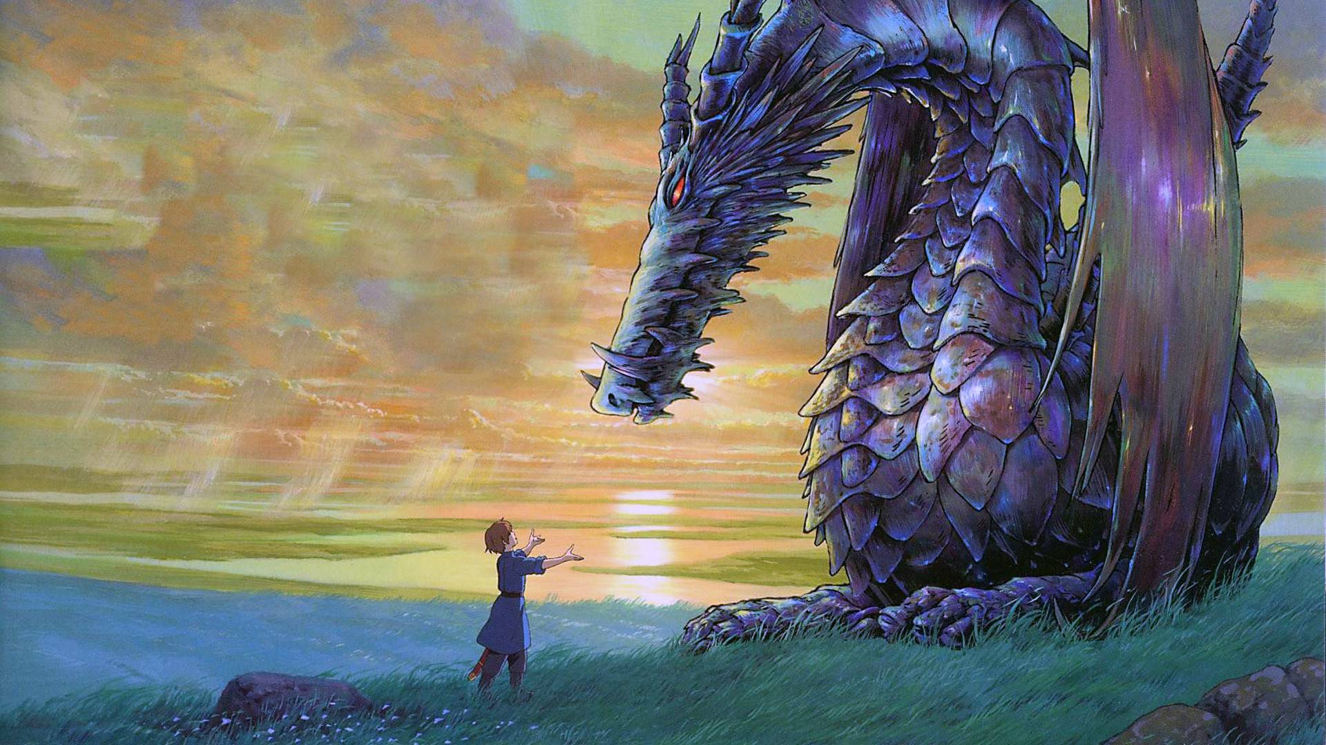 Drago e ragazzo al tramonto, 1920x1080 Full HD, PC Desktop