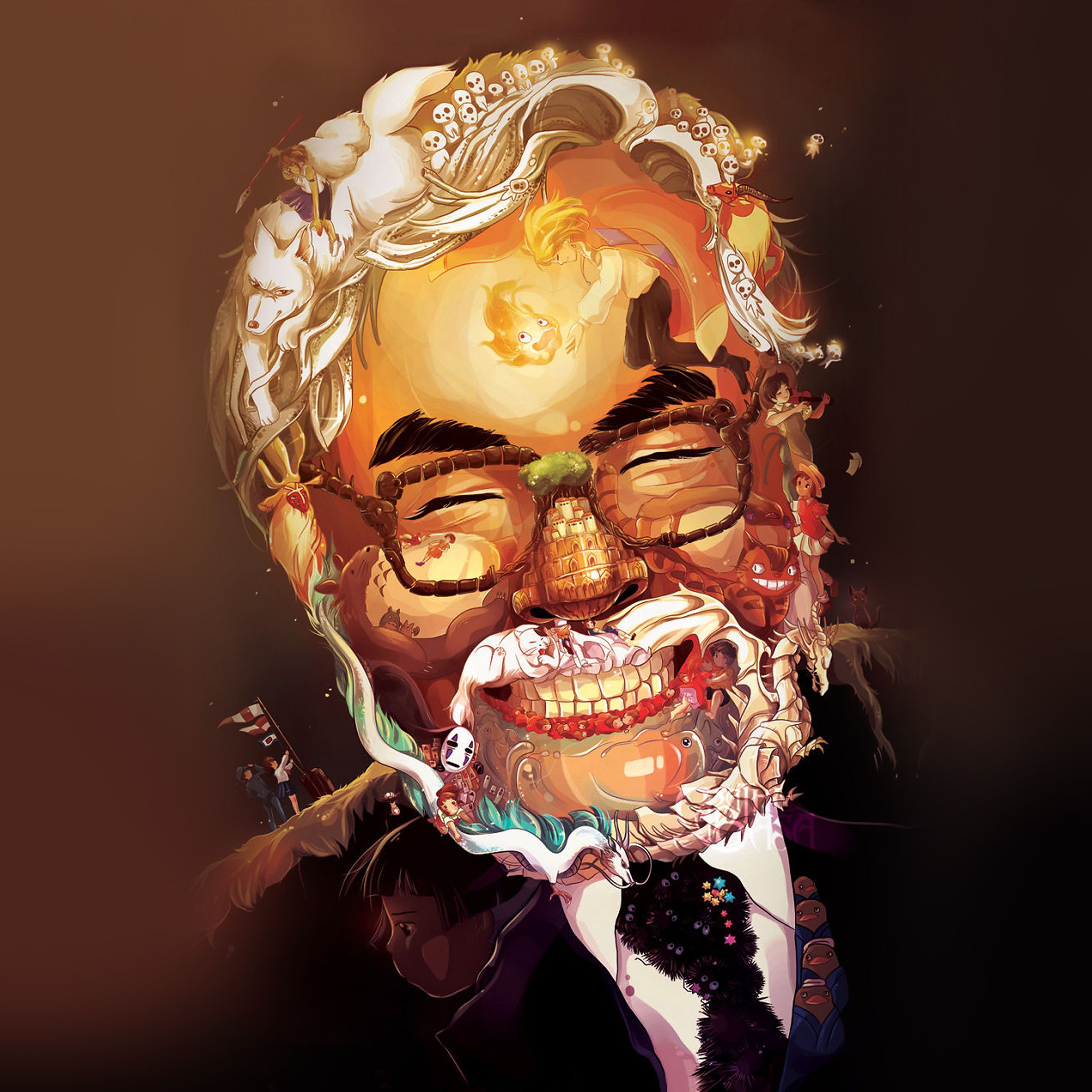 Ritratto artistico Miyazaki astratto, 2732x2732 2K, Monitor Gaming