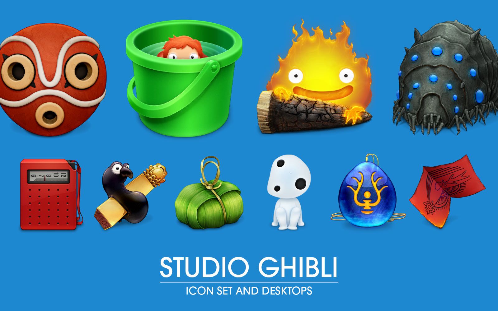 Icone personaggi Studio Ghibli, 1600x1000 900p, PC Desktop