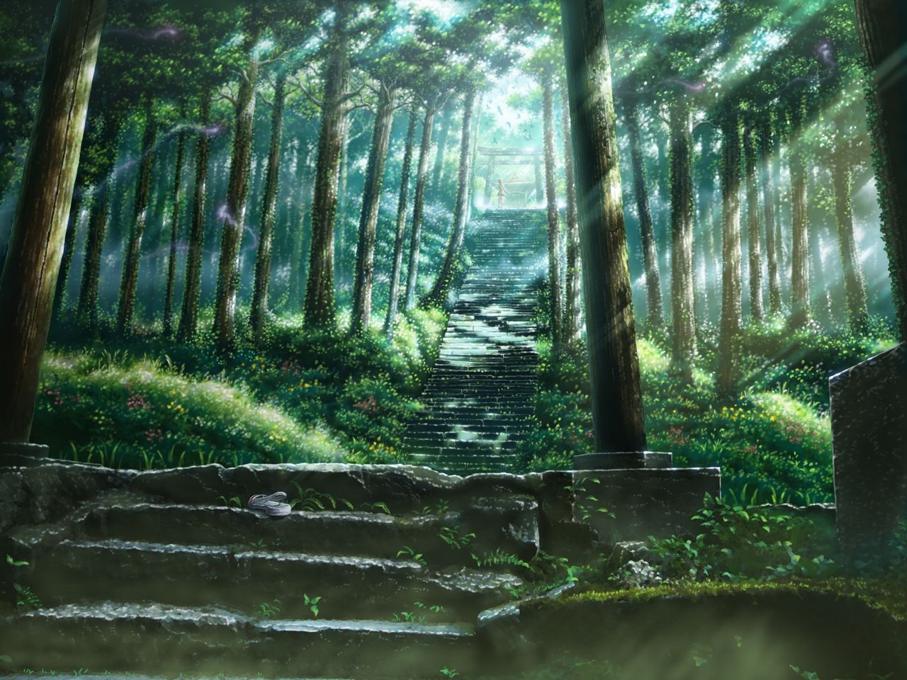 Foresta con scalinata di pietra, 1280x960 720p, Monitor Gaming