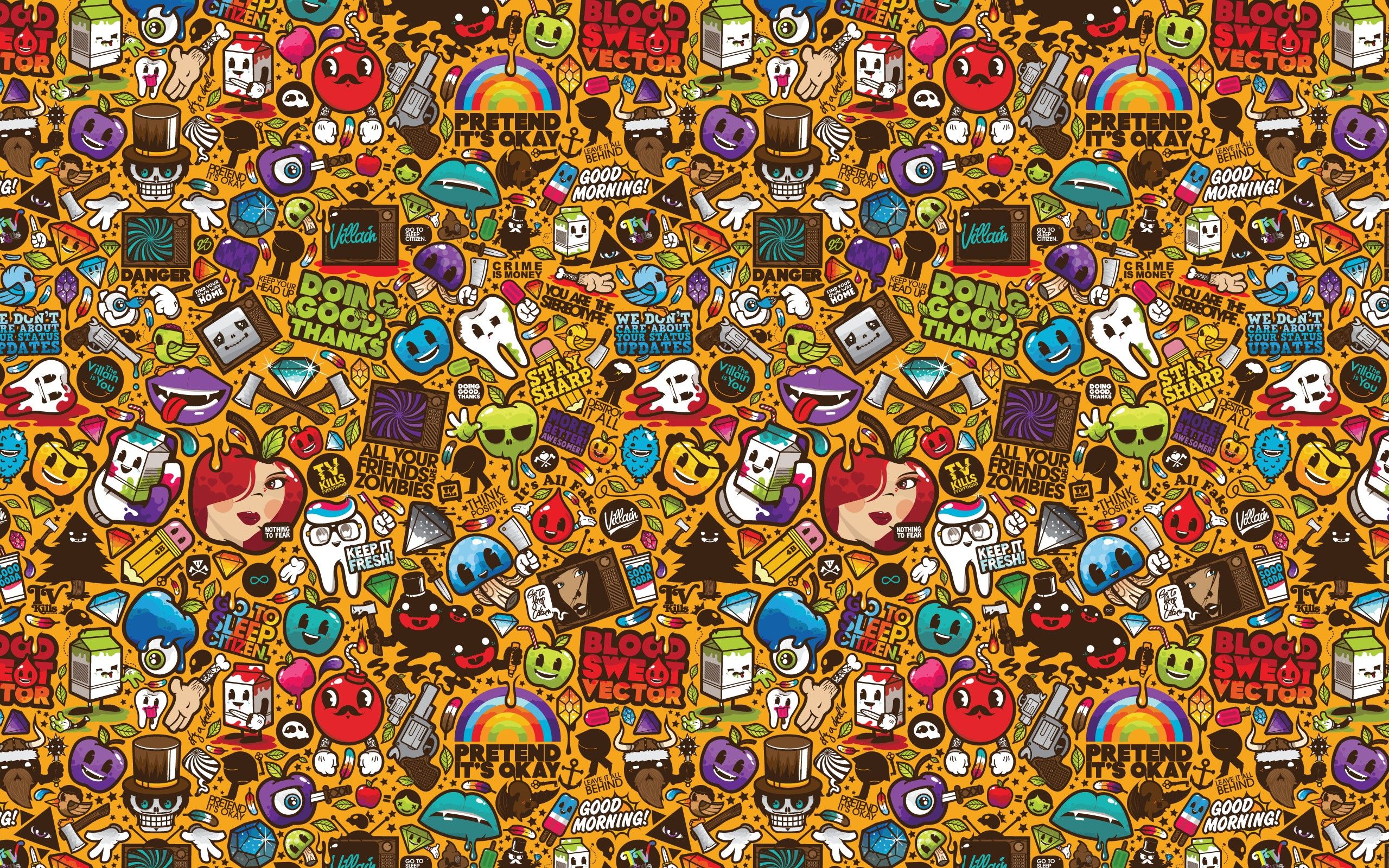 Pattern pop art icone colorate, 2560x1600 WQXGA, PC