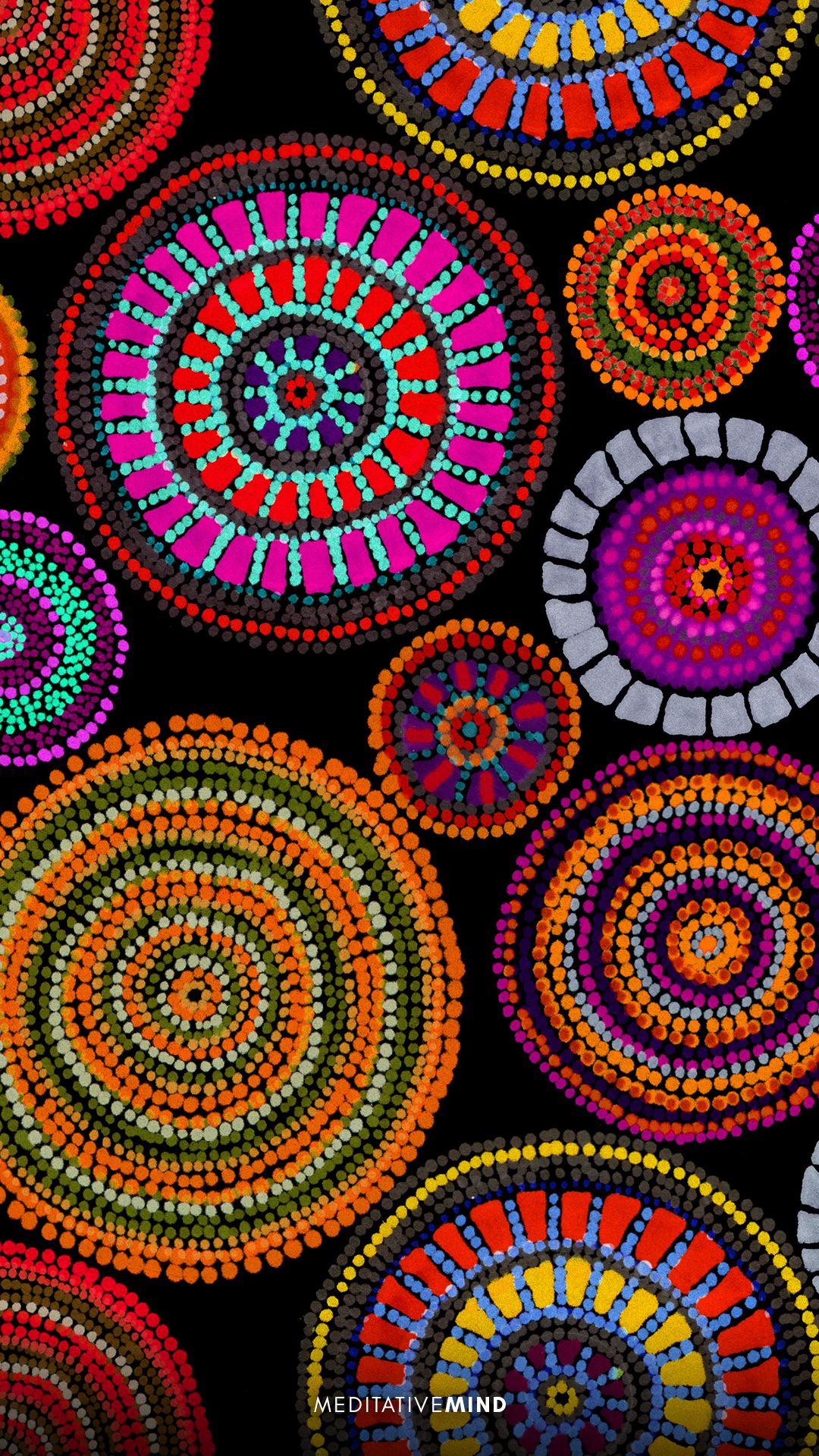 Arte aborigena a punti colorati, 1080x1920 Verticale, Mobile