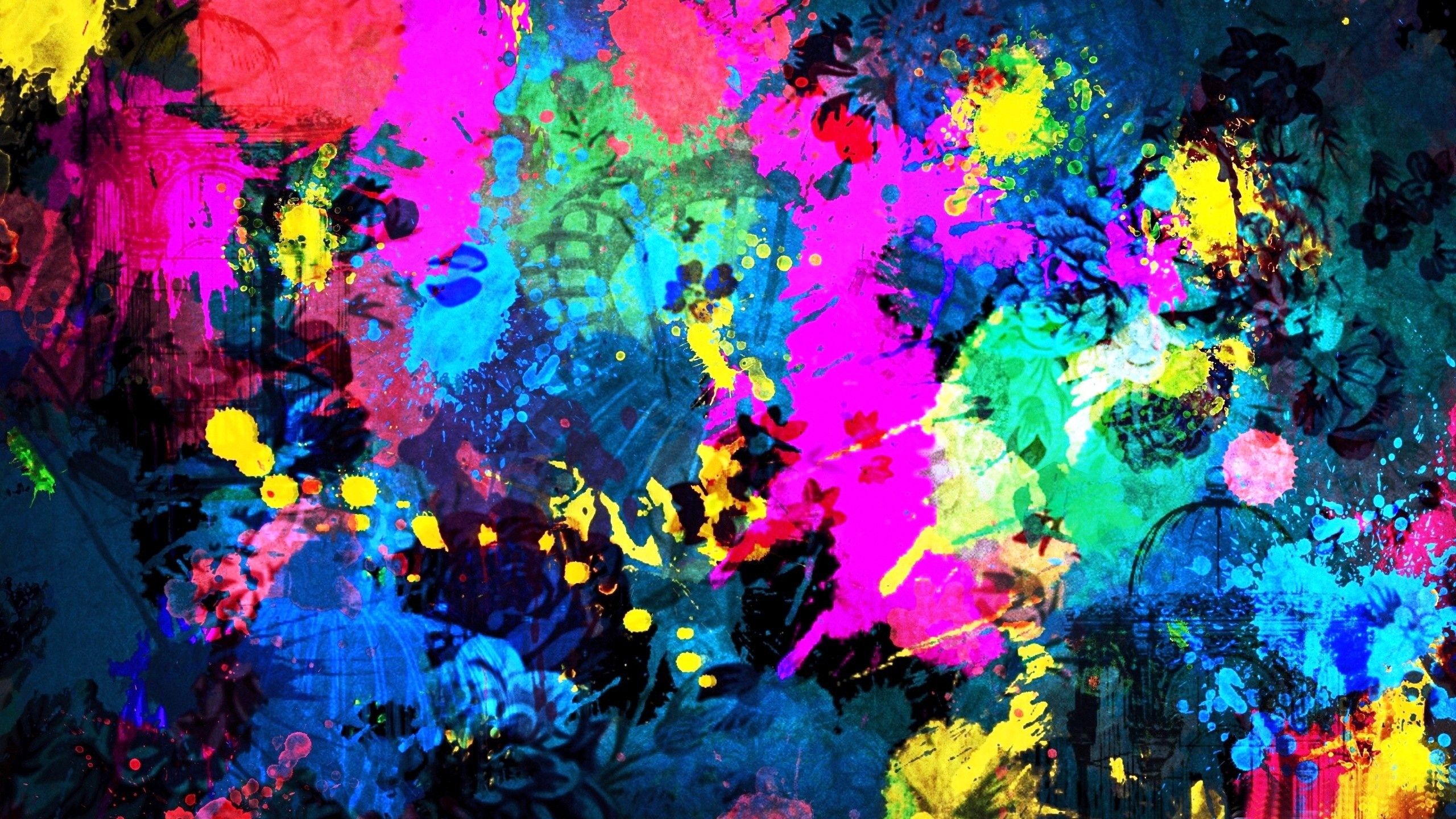 Schizzi astratti colori vivaci, 2560x1440 QHD, Laptop
