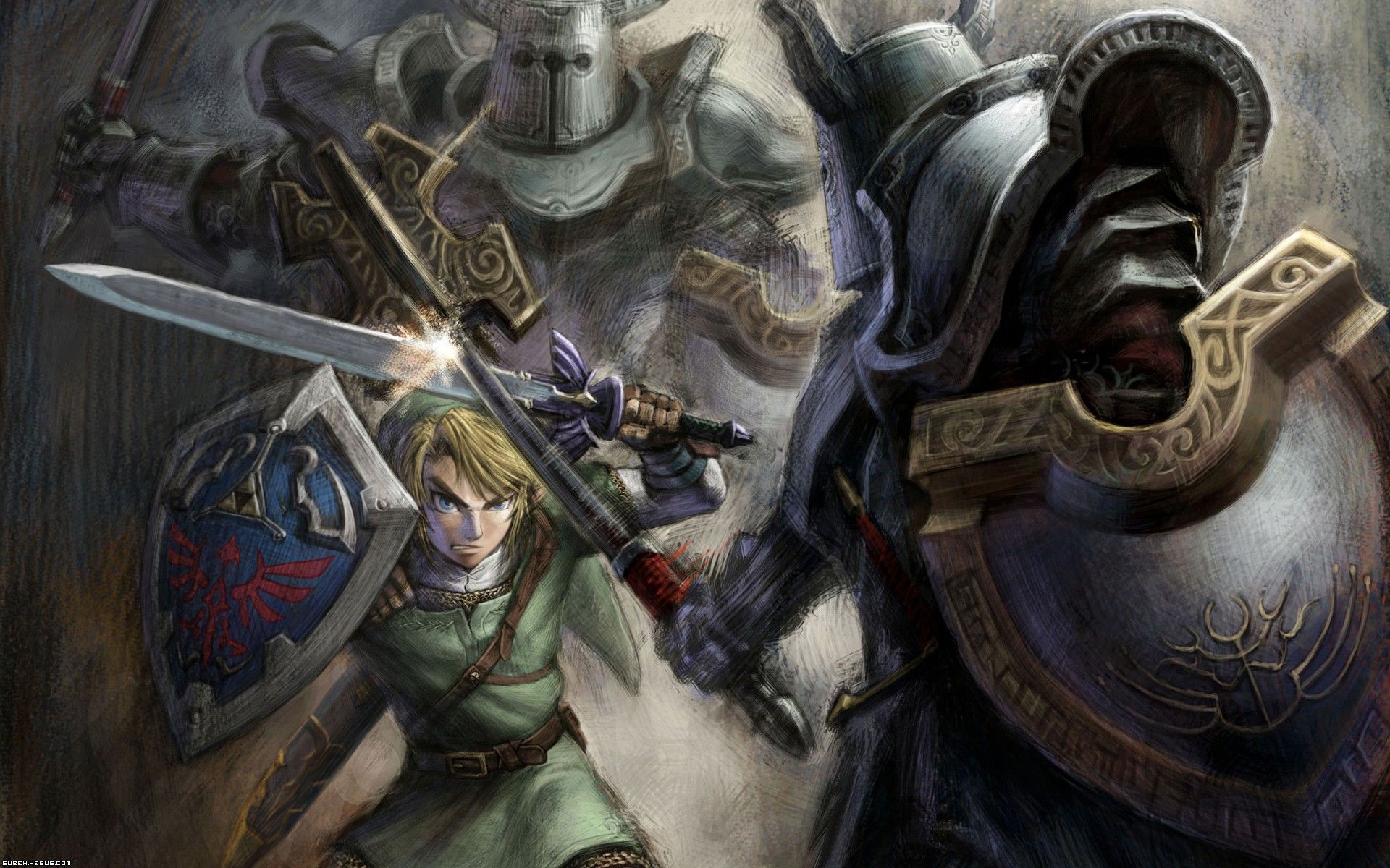 Link Zelda contro cavalieri, 1920x1200 WUXGA, iMac