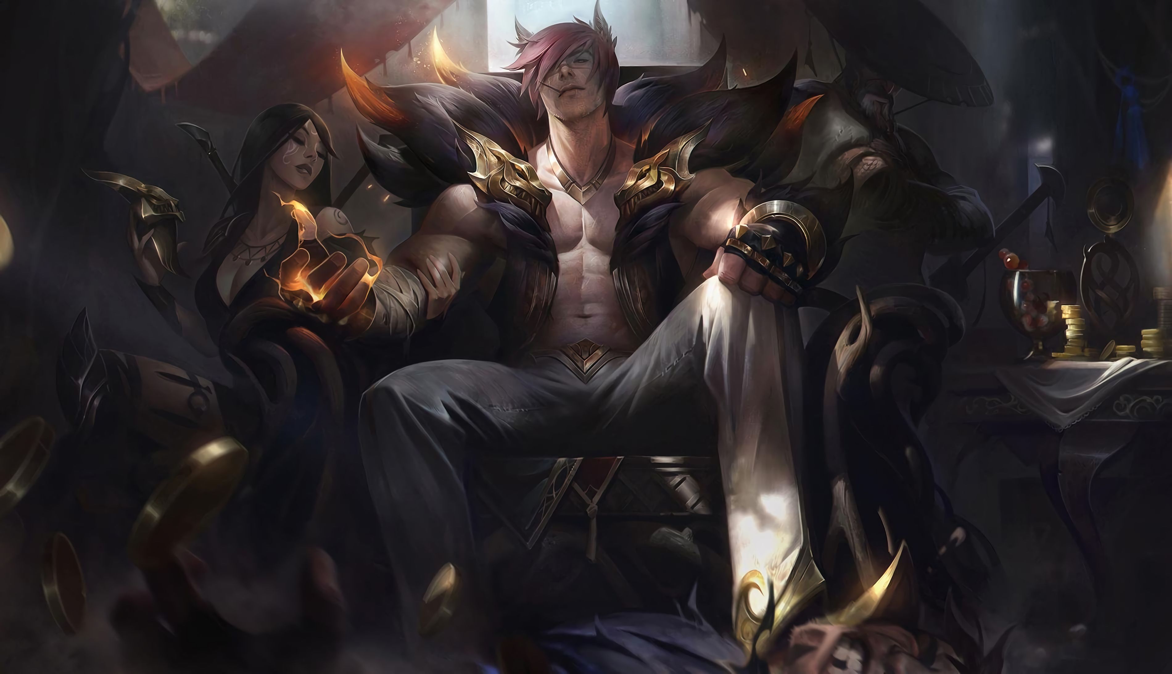 Sett League of Legends splash art, Riot Games, 3800x2184 2K+, PC