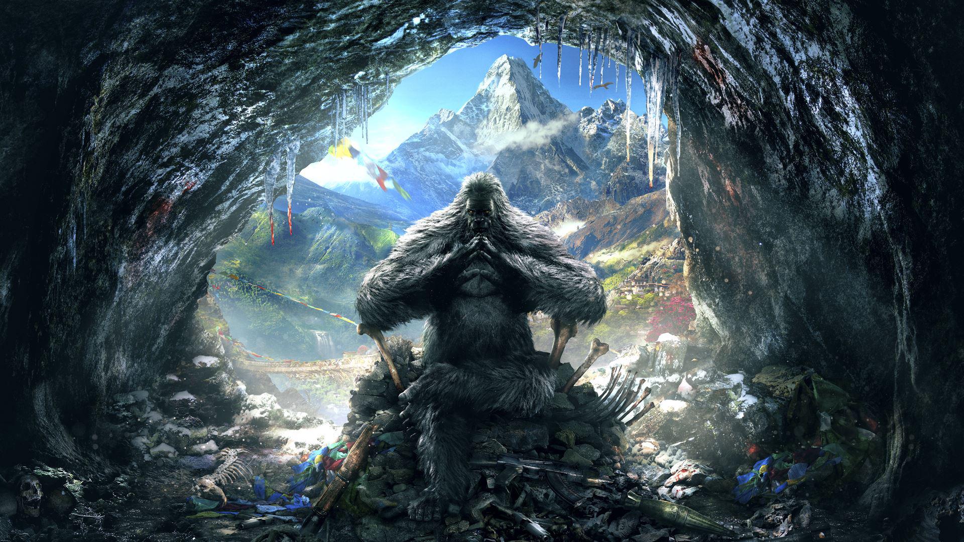 Personaggio in caverna montana, 1920x1080 1080p, PC Desktop