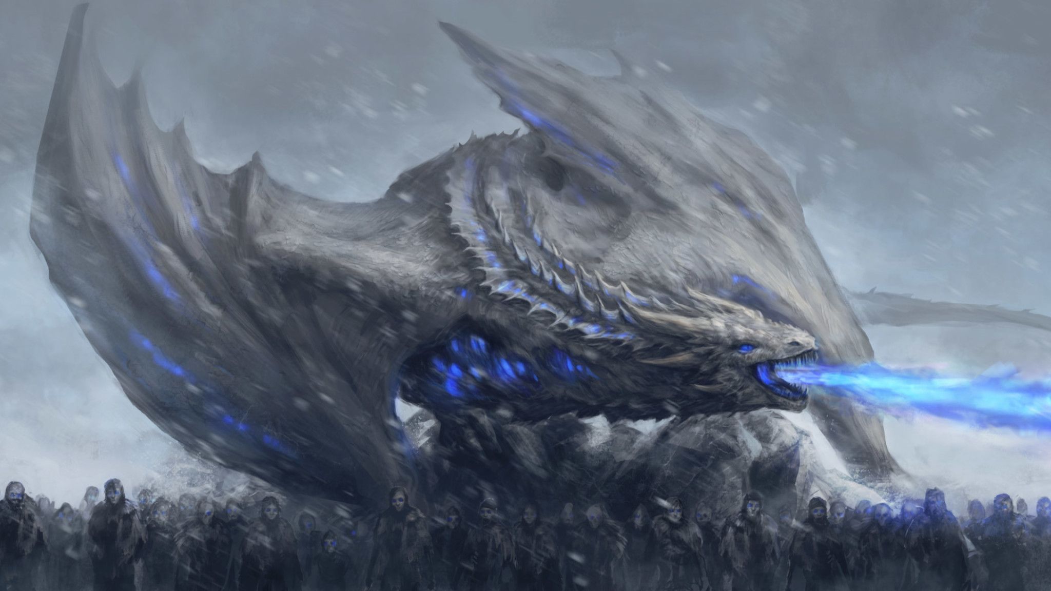 Drago di ghiaccio Game of Thrones, 2048x1152 alta risoluzione, PC