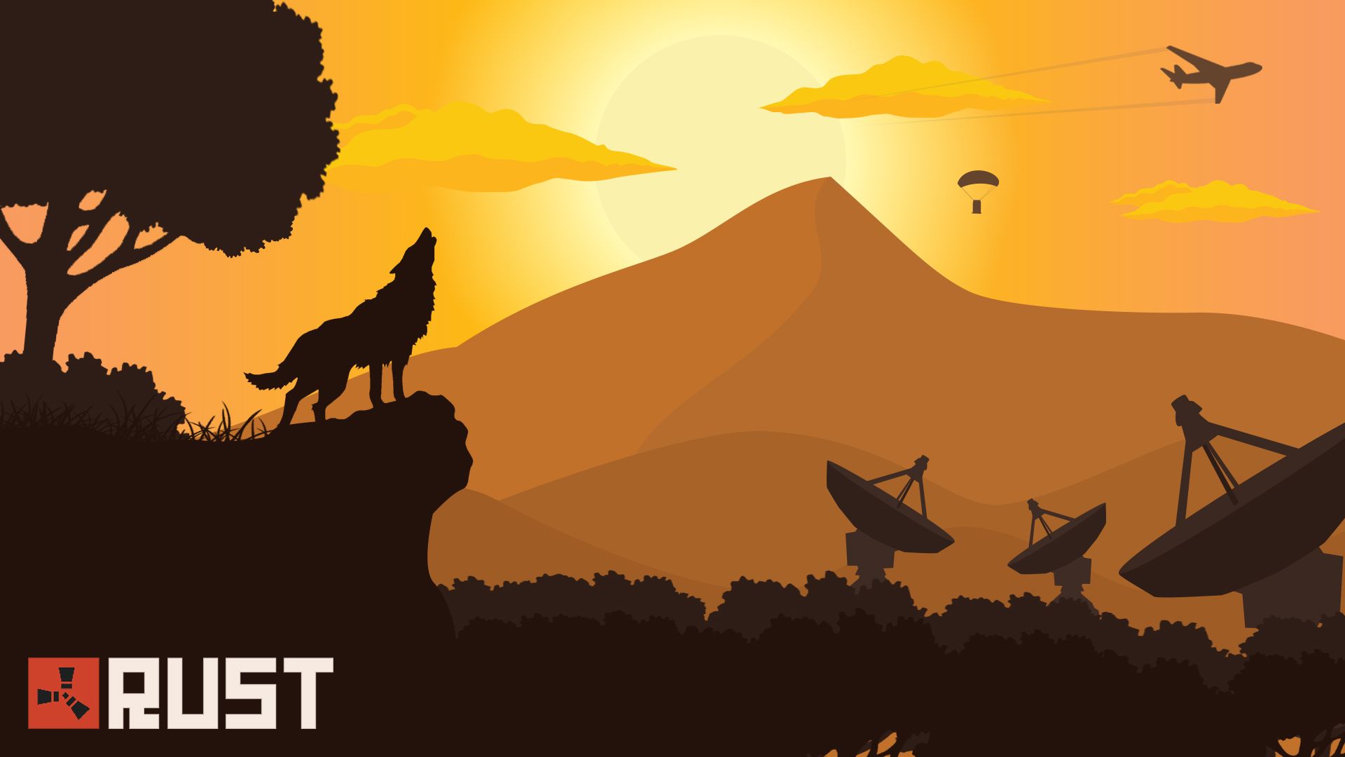 Rust artwork silhouette tramonto, 1920x1080 Full HD 1080p, Desktop