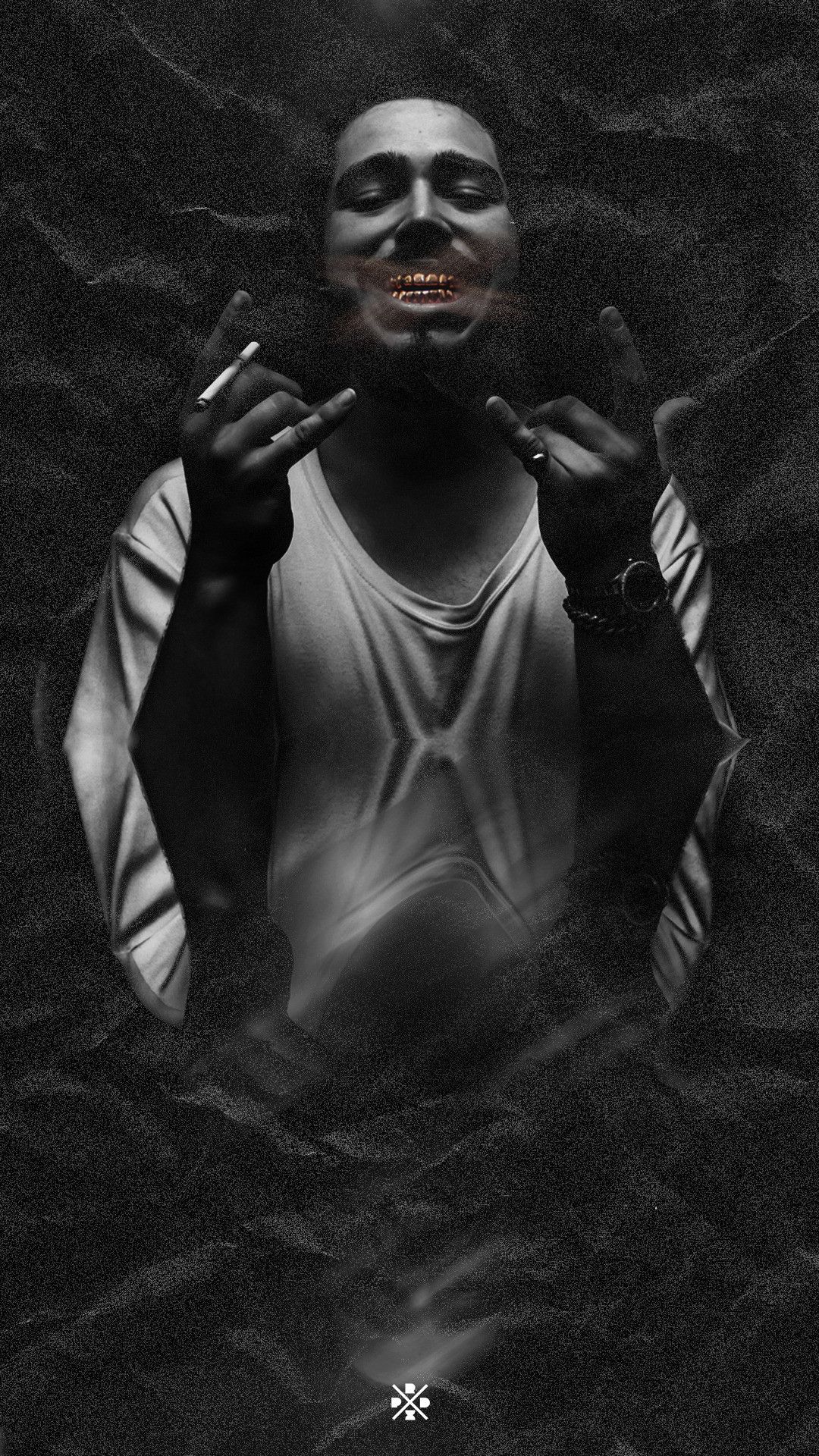 Uomo con vernice facciale nera, 1080x1920 Full HD Verticale, Smartphone