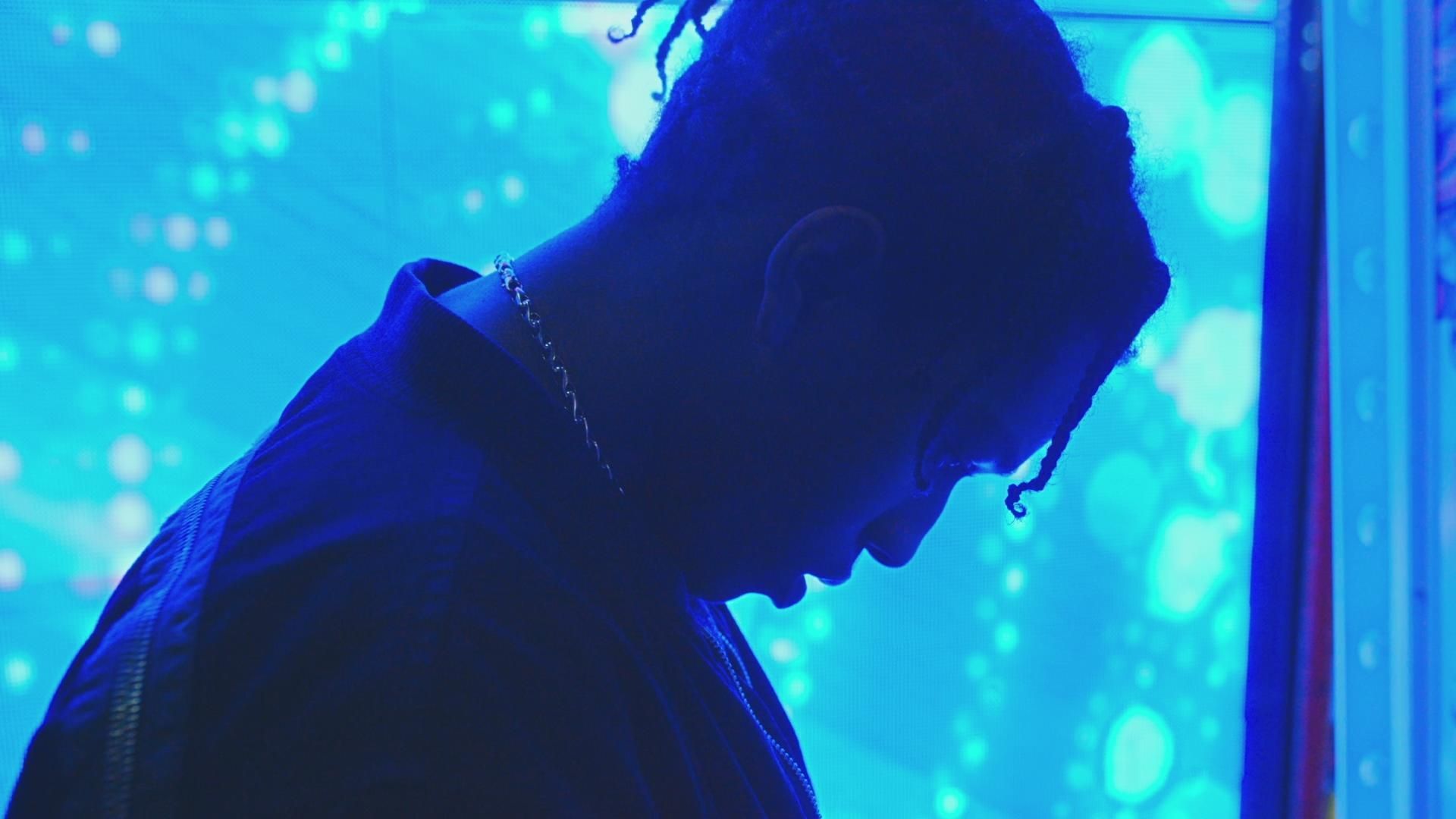 ASAP Rocky silhouette blu, 1920x1080 Full HD, PC Desktop