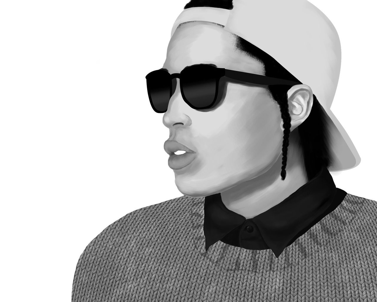 ASAP Rocky ritratto bianco e nero, 1548x954 HD, Desktop
