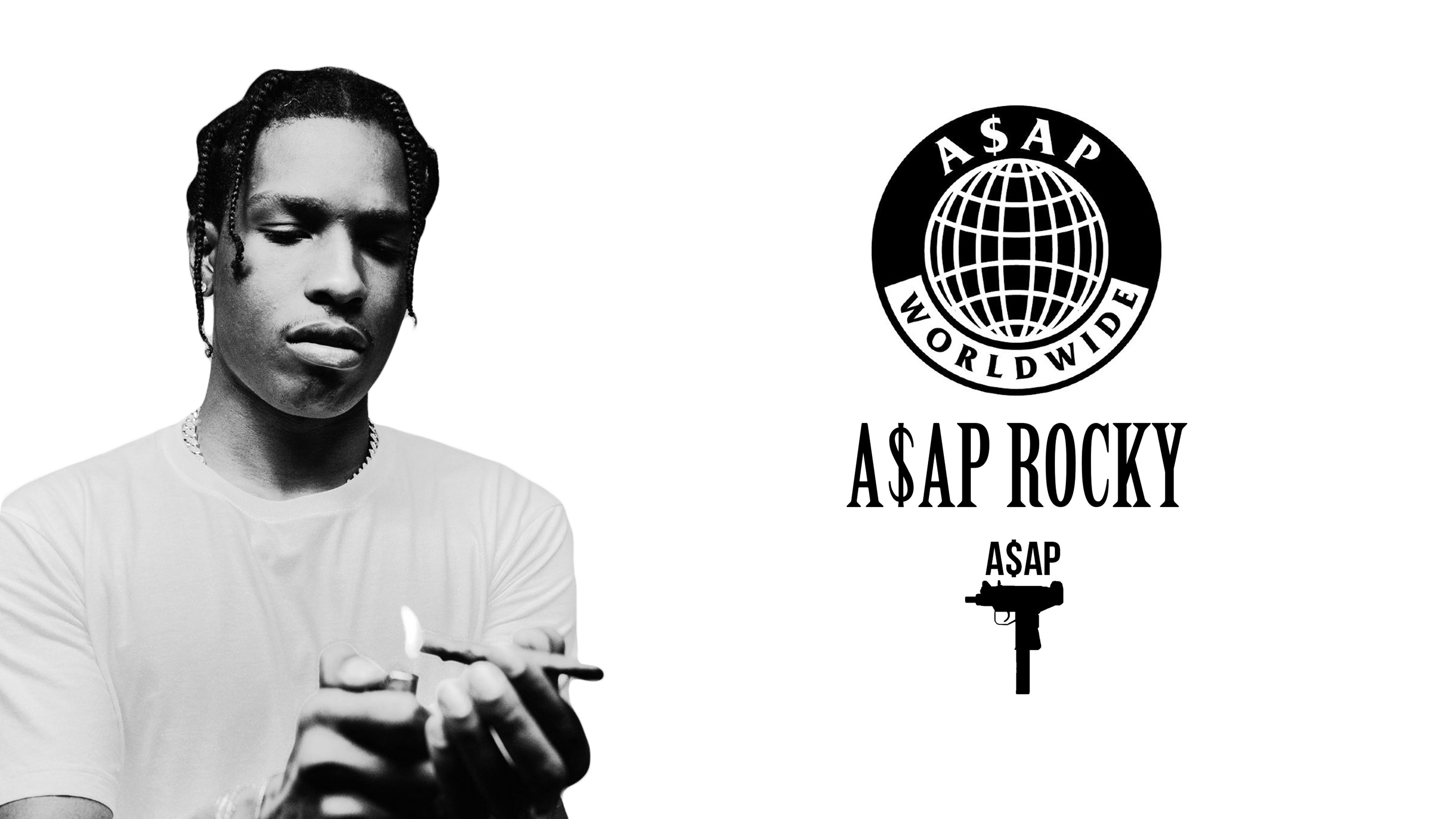 ASAP Rocky ritratto bianco nero, 4800x2700 4K Ultra HD, Desktop