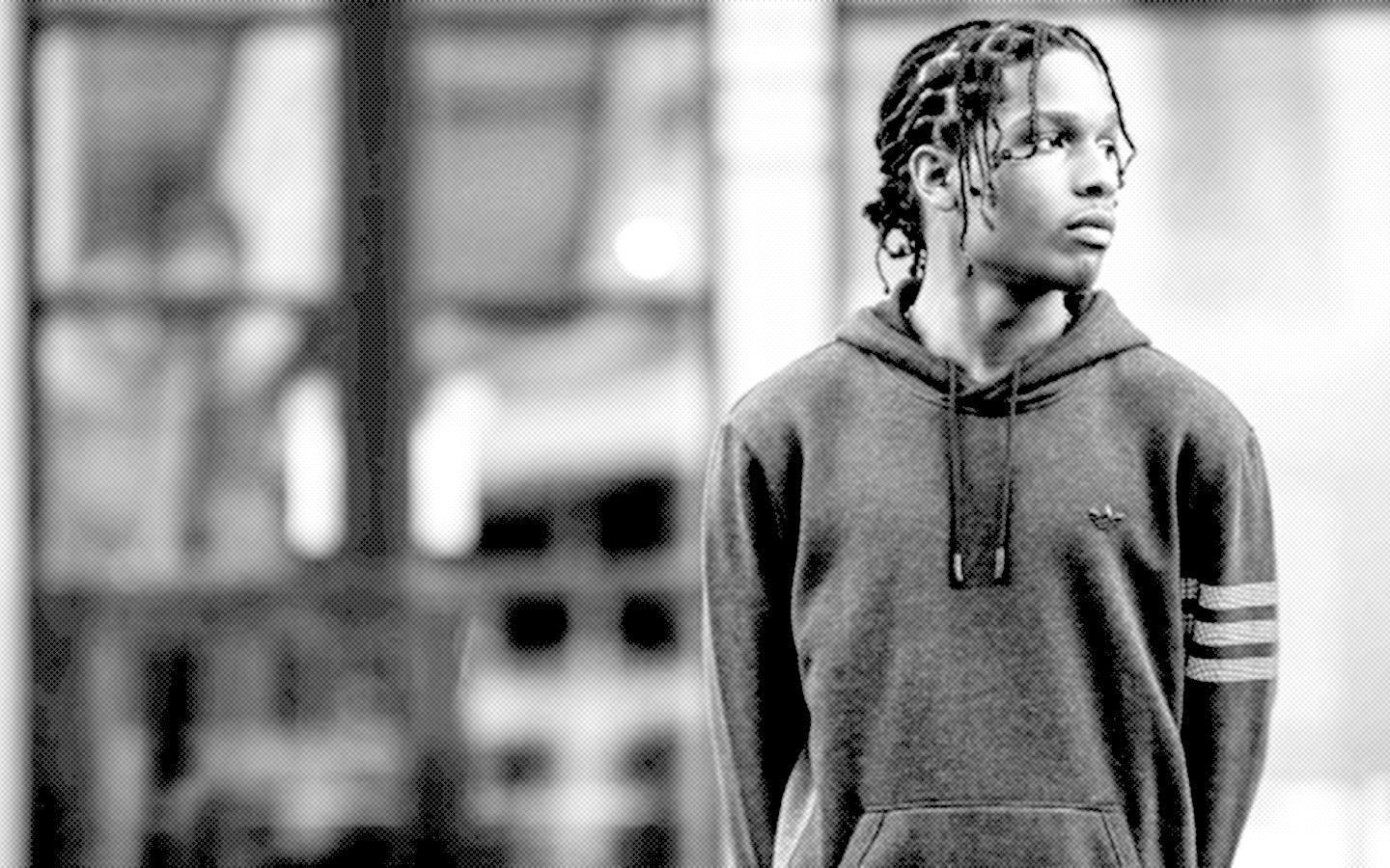 ASAP Rocky in felpa bianco e nero, 1440x900 720p, PC