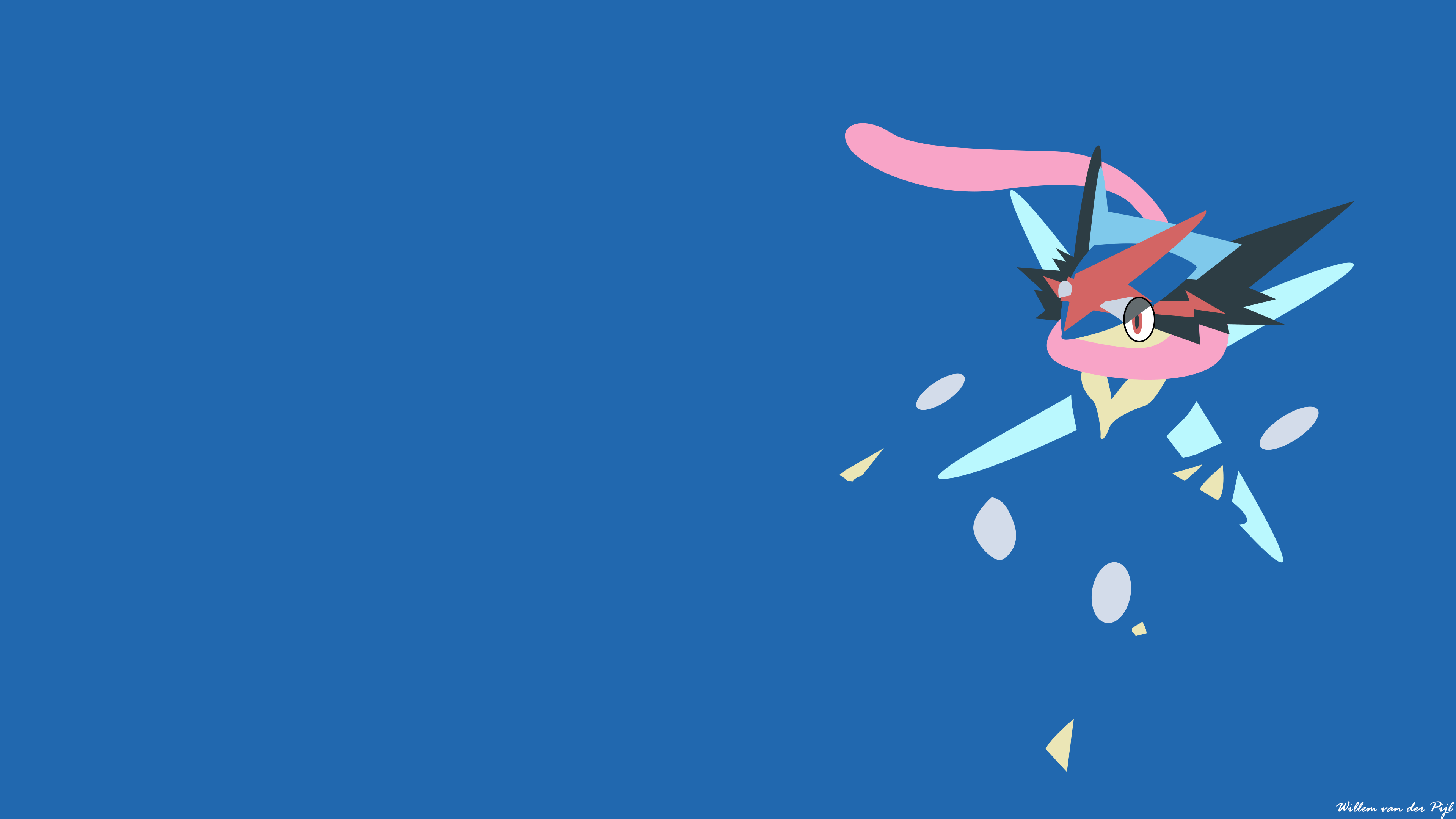 Ash Greninja minimalista, Pokemon, 3840x2160 4K, Desktop 4K